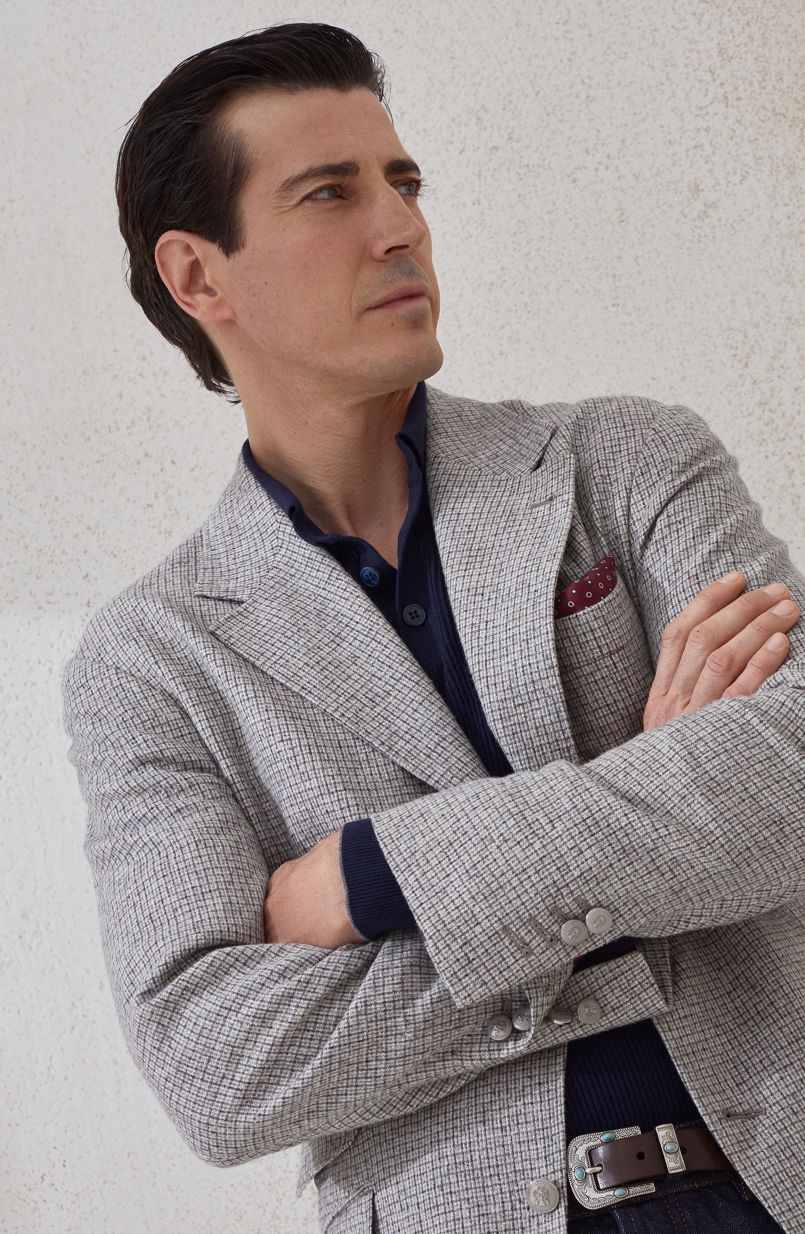 Brunello Cucinelli Polo-style sweater in Navy Blue at Nordstrom - 5