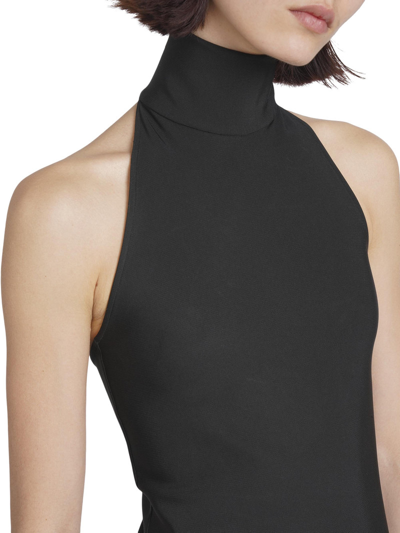 Women's Banded Halter Jersey Minidress - Black 6