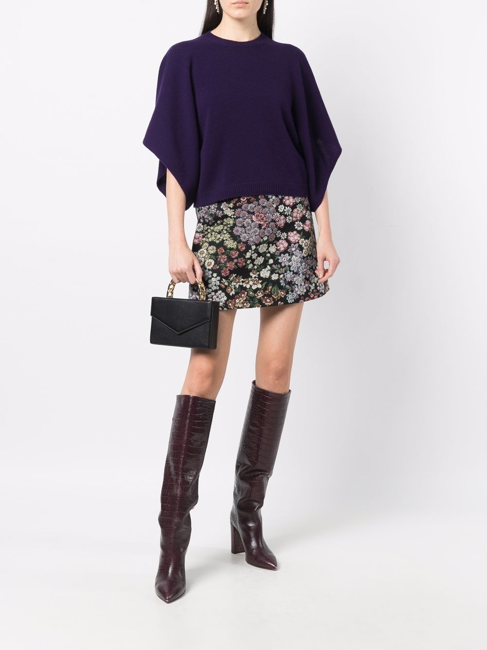 batwing-sleeve knitted top - 2