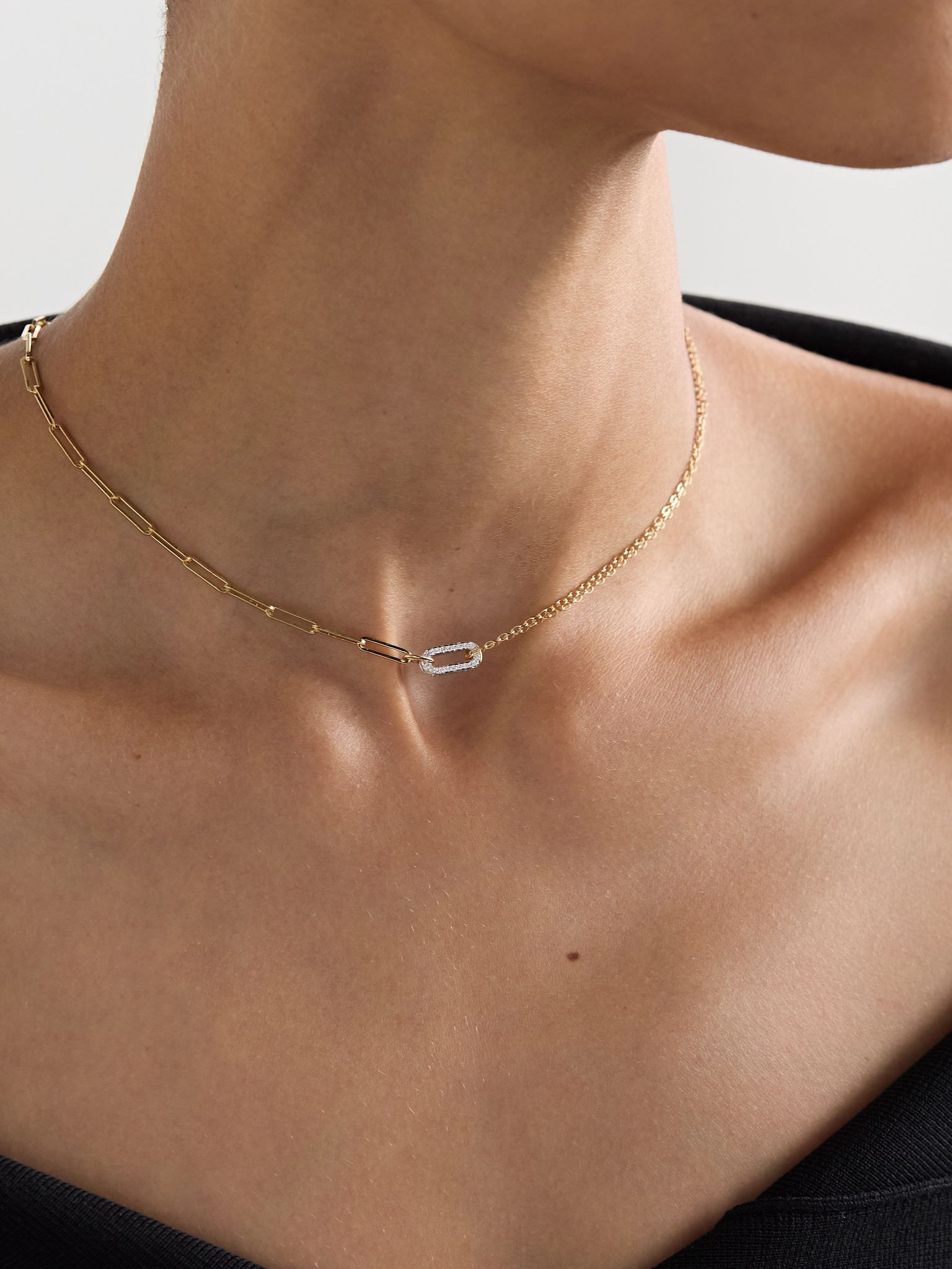 18-karat yellow and white gold diamond necklace Gold - 2