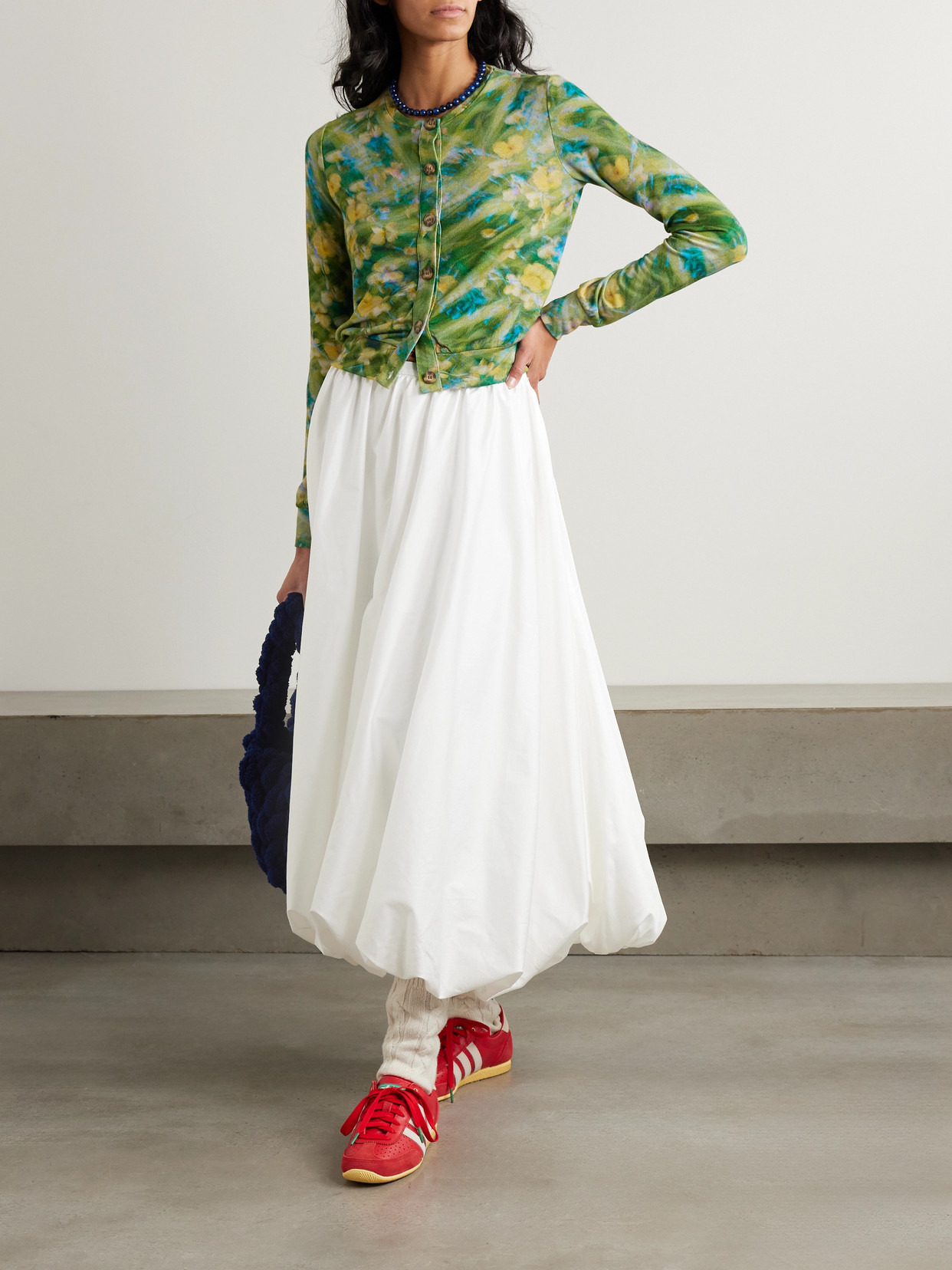 Pleated Cotton-poplin Midi Skirt - 2