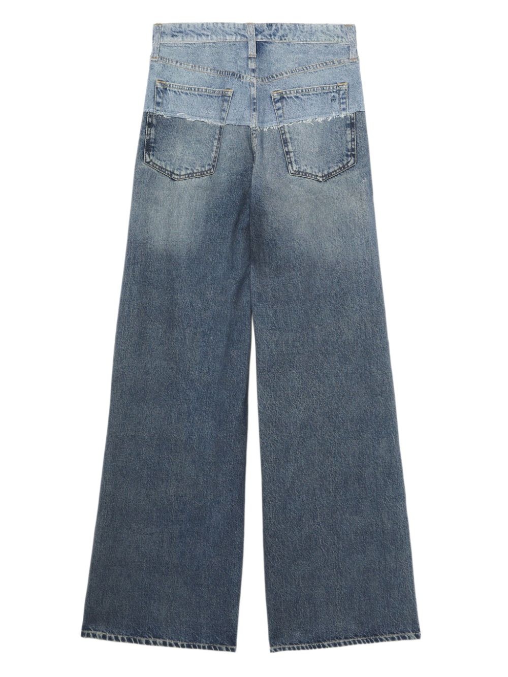 panelled two-tone wide-leg jeans - 6