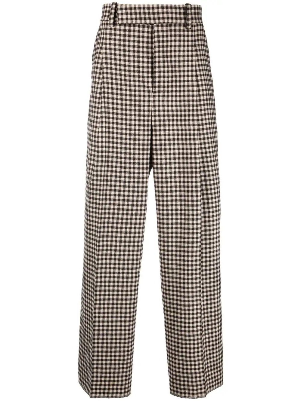 gingham wide-leg trousers - 1