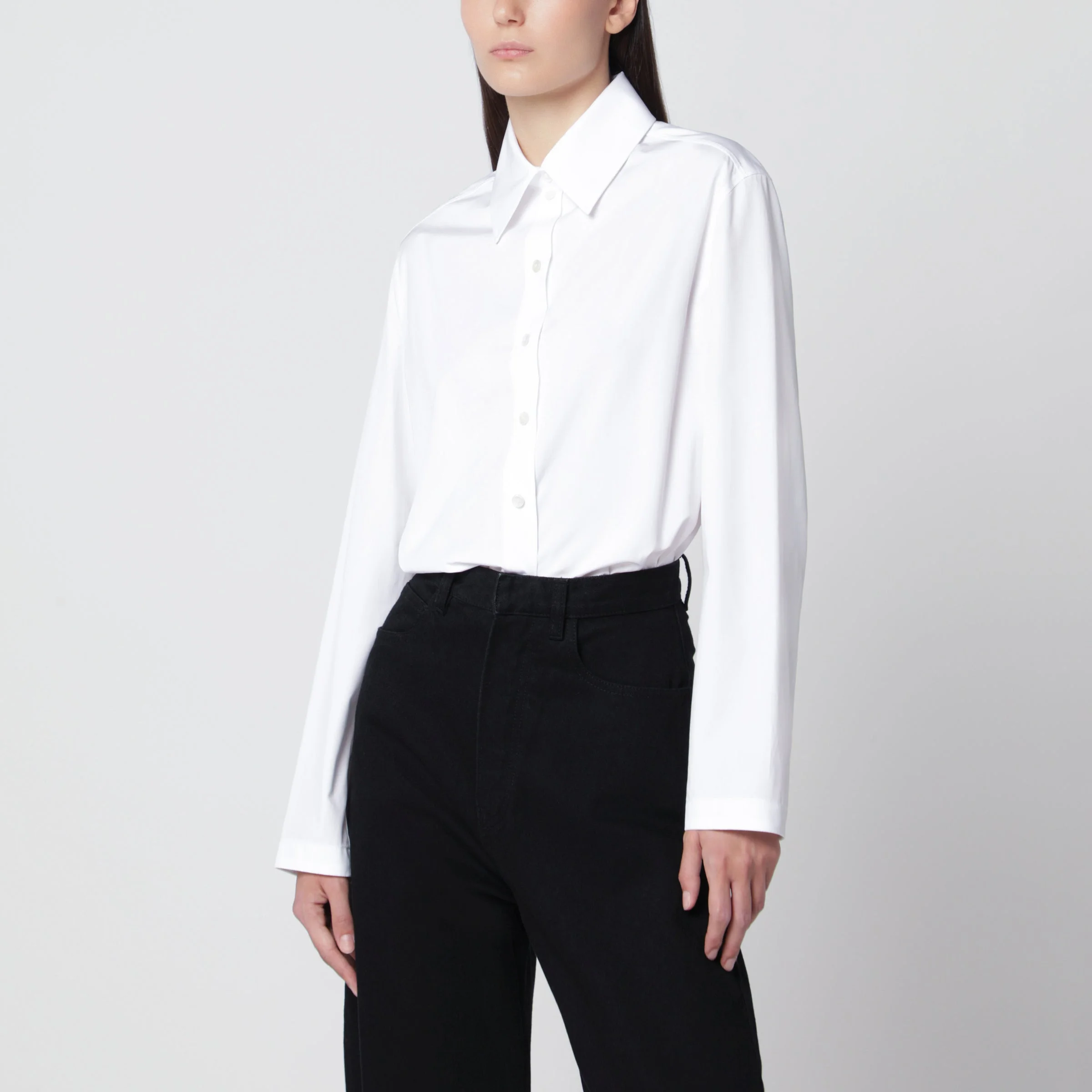 White cotton poplin shirt - 1
