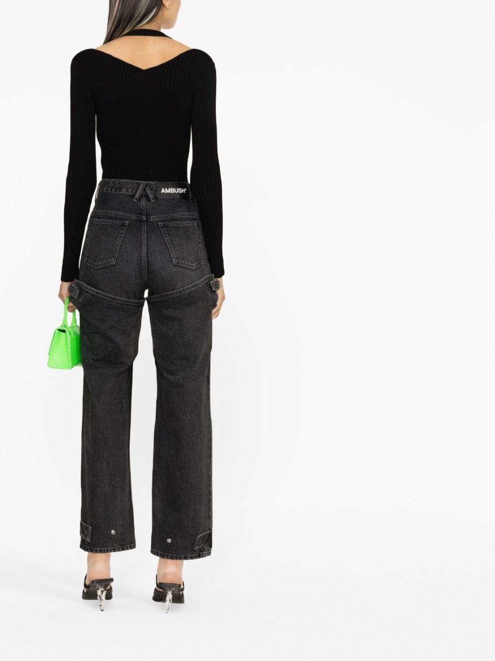 detailed straight-leg jeans - 3