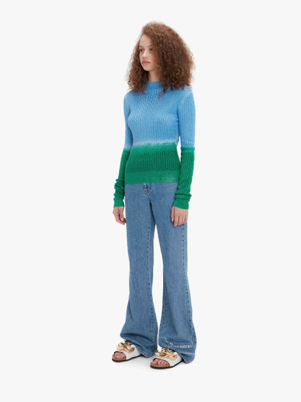 GRADIENT CABLE MOCK NECK JUMPER - 3