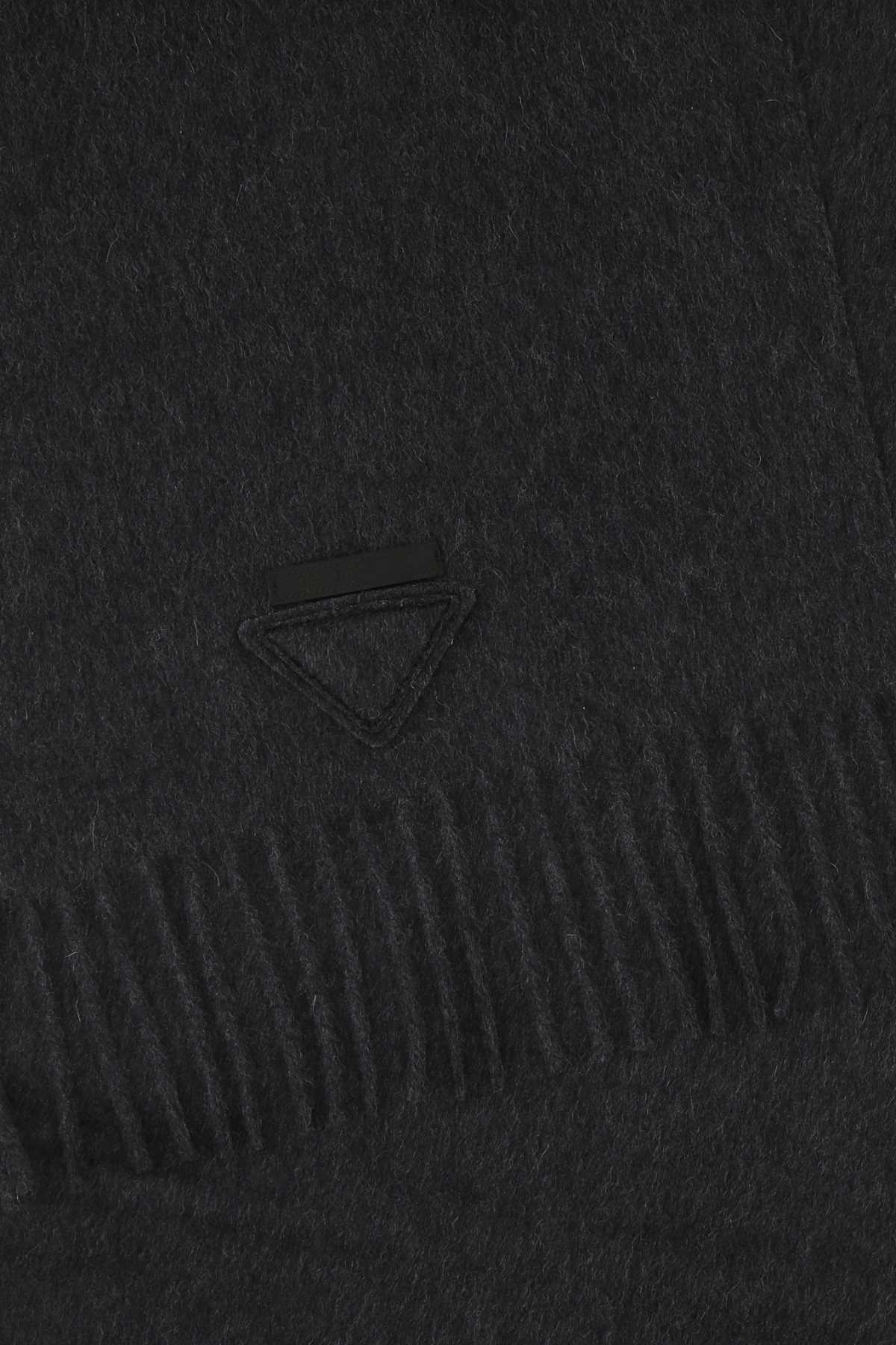 Prada Women Charcoal Cashmere Scarf - 2