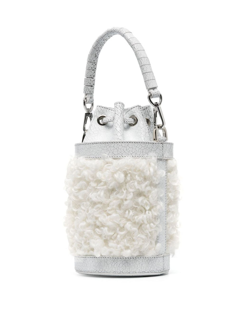 Giulia faux-shearling bucket bag 3