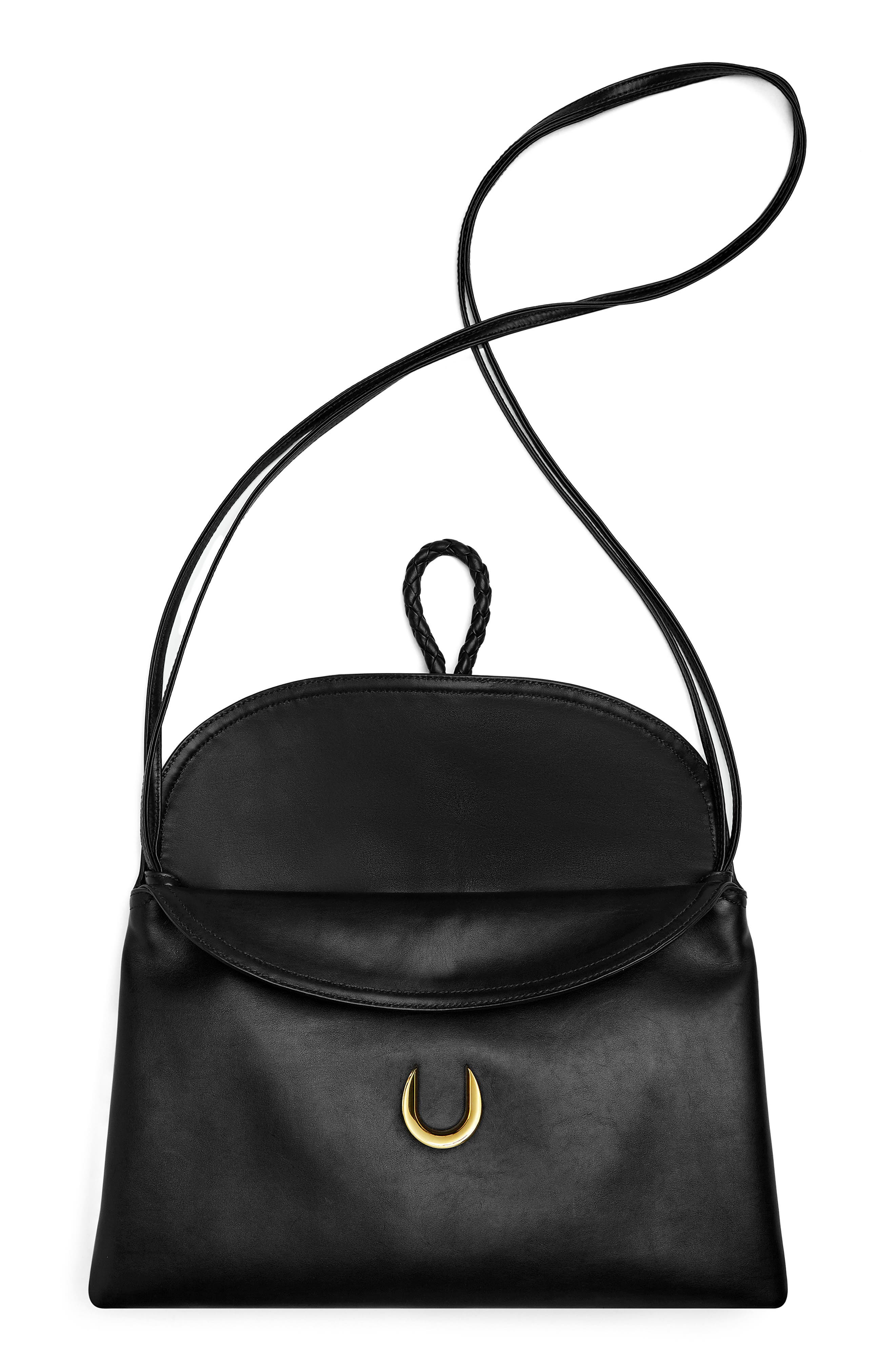 Bottega Veneta Medium Liberta Leather Shoulder Bag in Black-M Brass at Nordstrom - 4