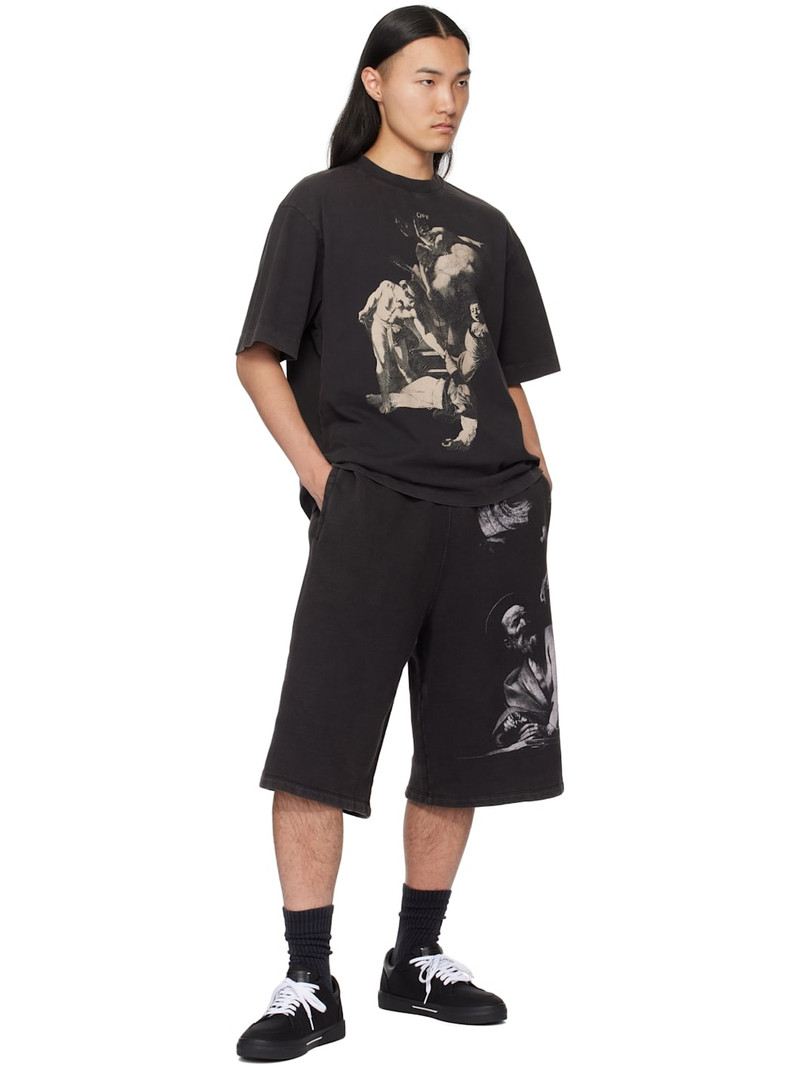 Off-White Black BW S.Matthew Over Sweat Shorts outlook