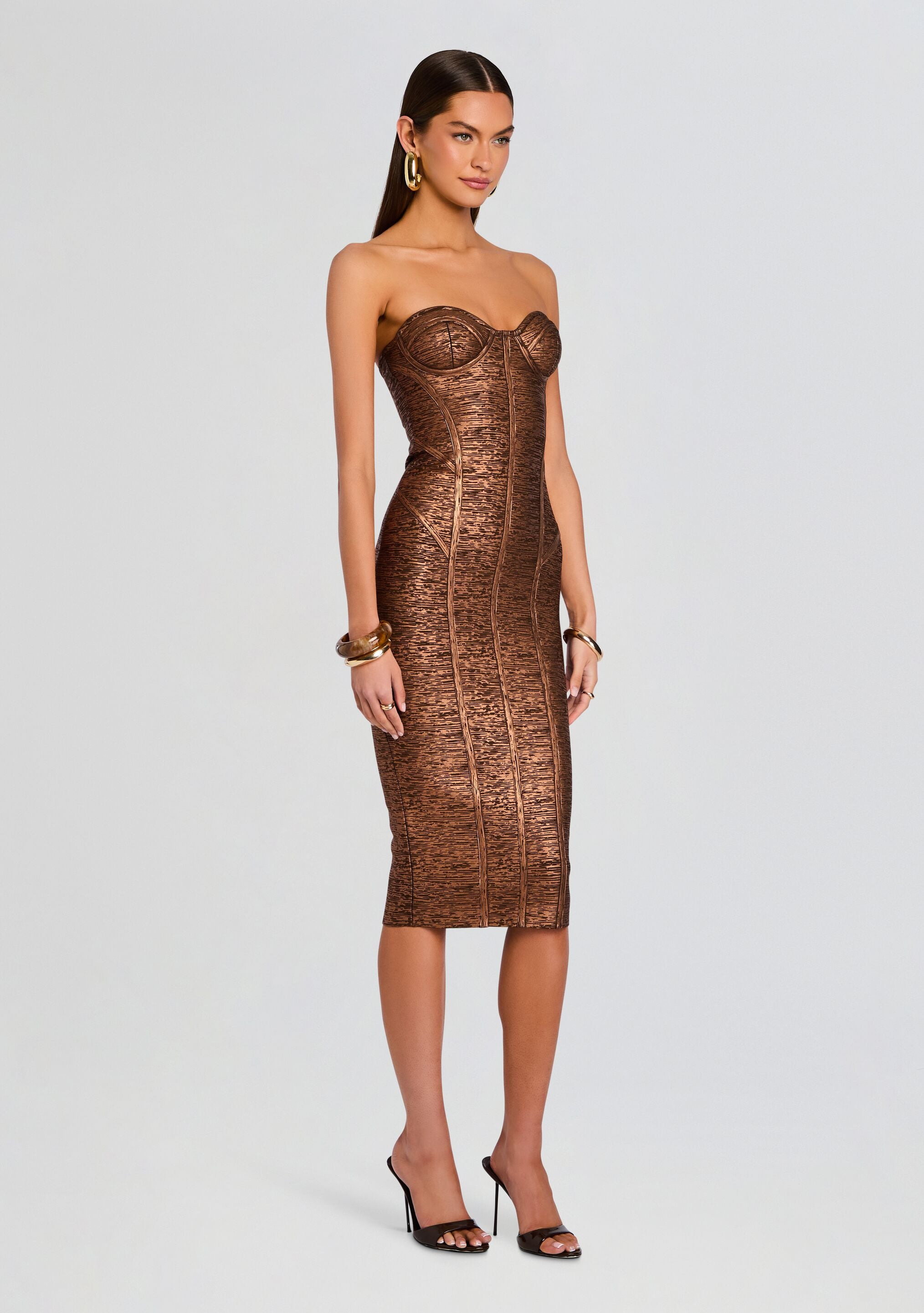 CHARLIZE COATED KNIT DRESS - 3