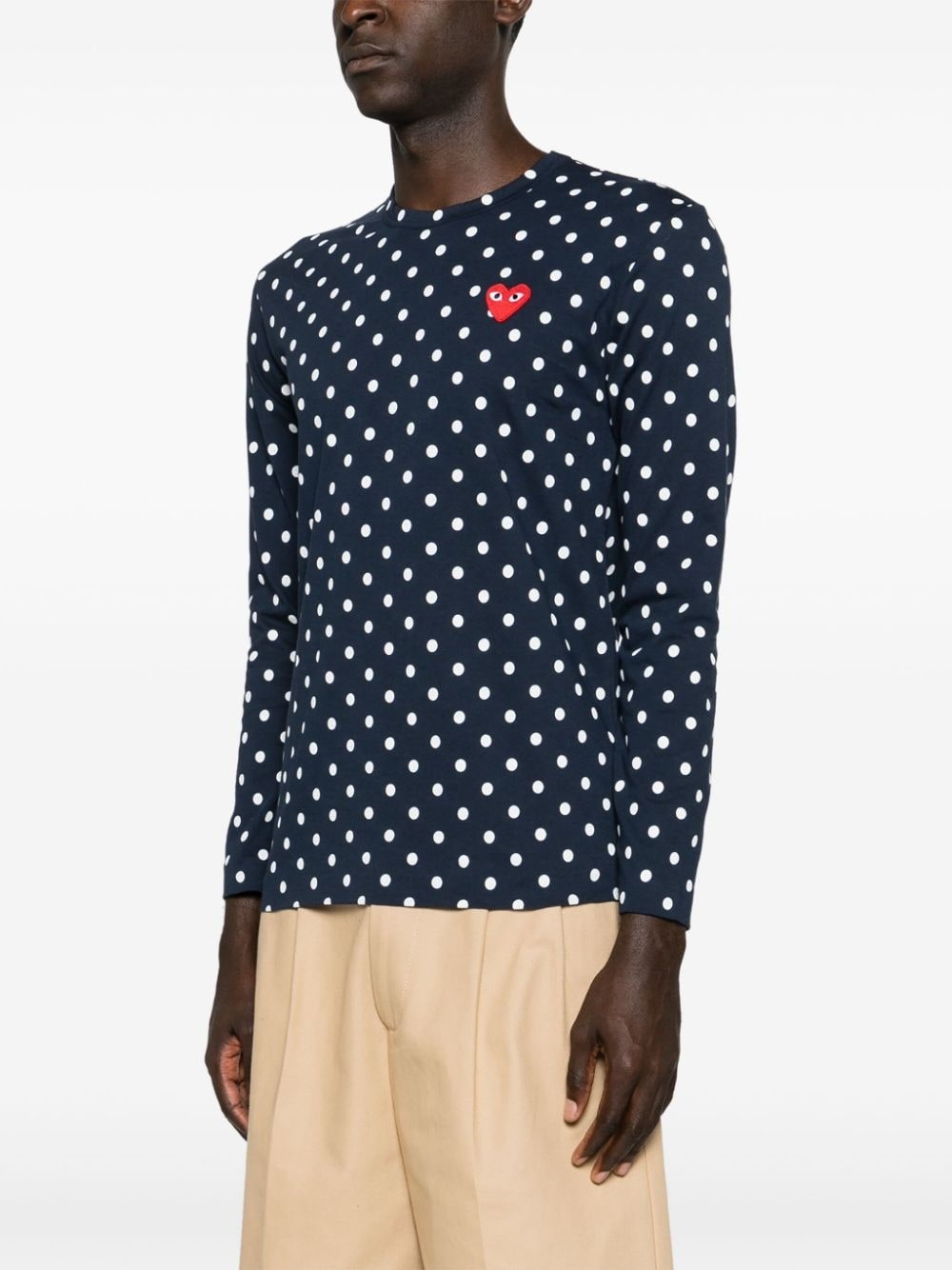 polka-dot cotton T-shirt - 4