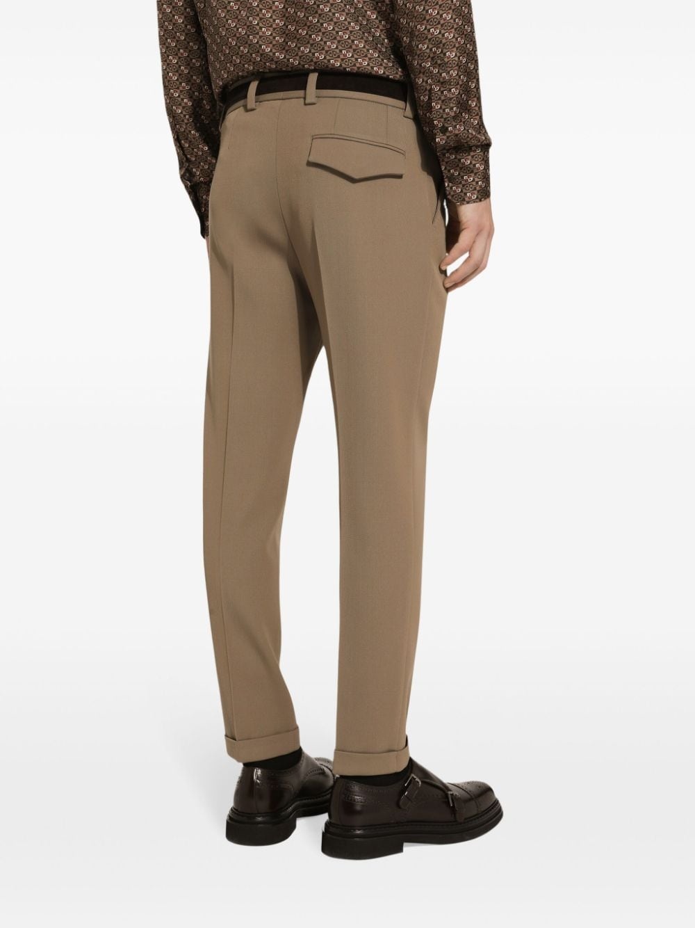 pressed-crease tapered trousers - 5