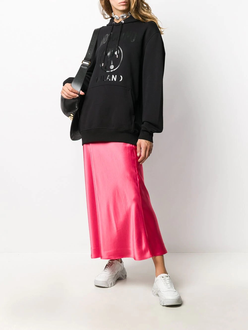 oversize logo print hoodie - 2