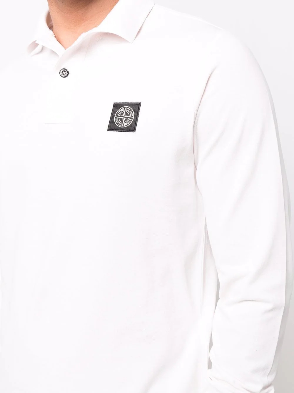 Compass patch long-sleeved polo shirt - 5