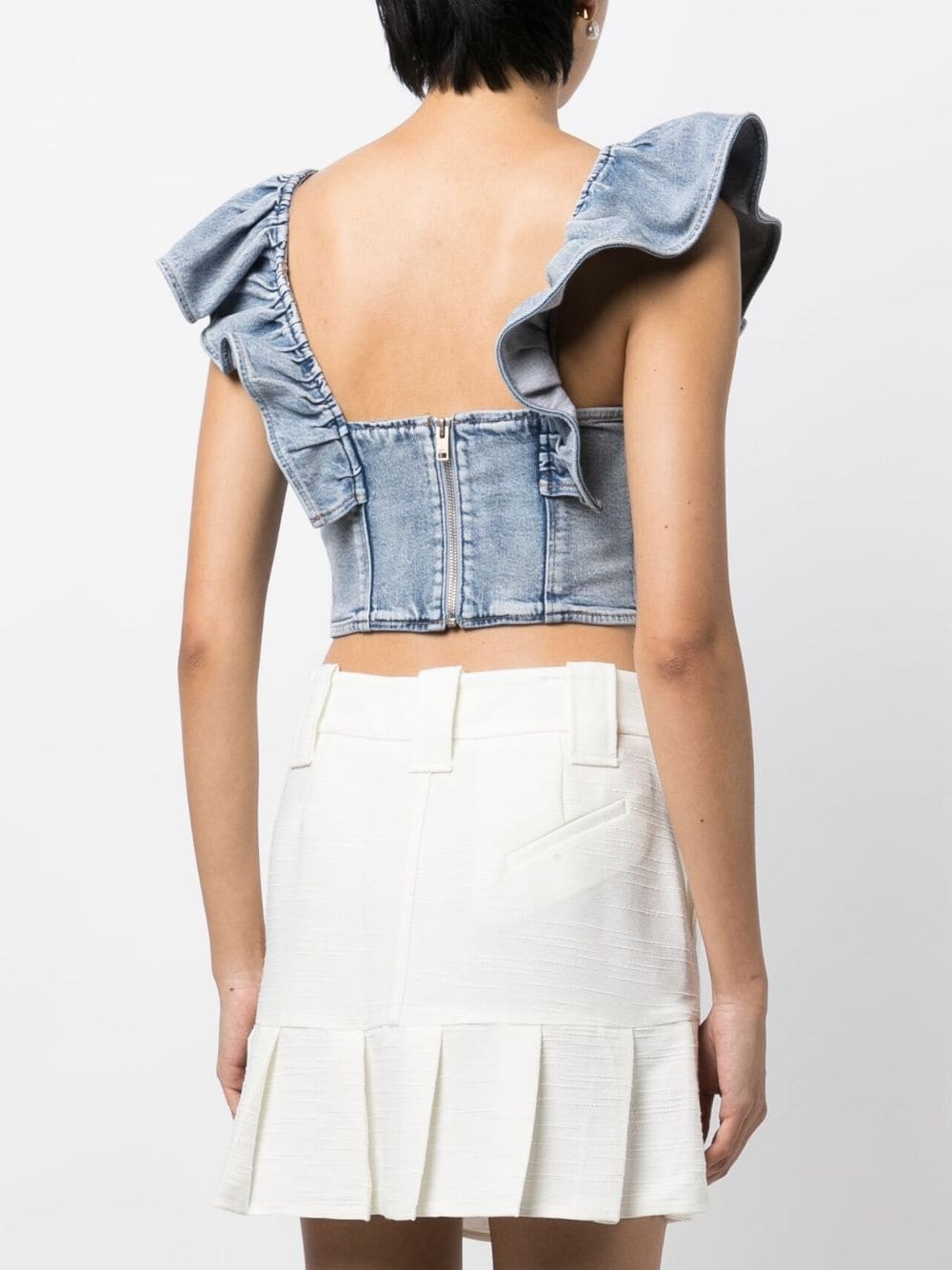 denim crop top - 4