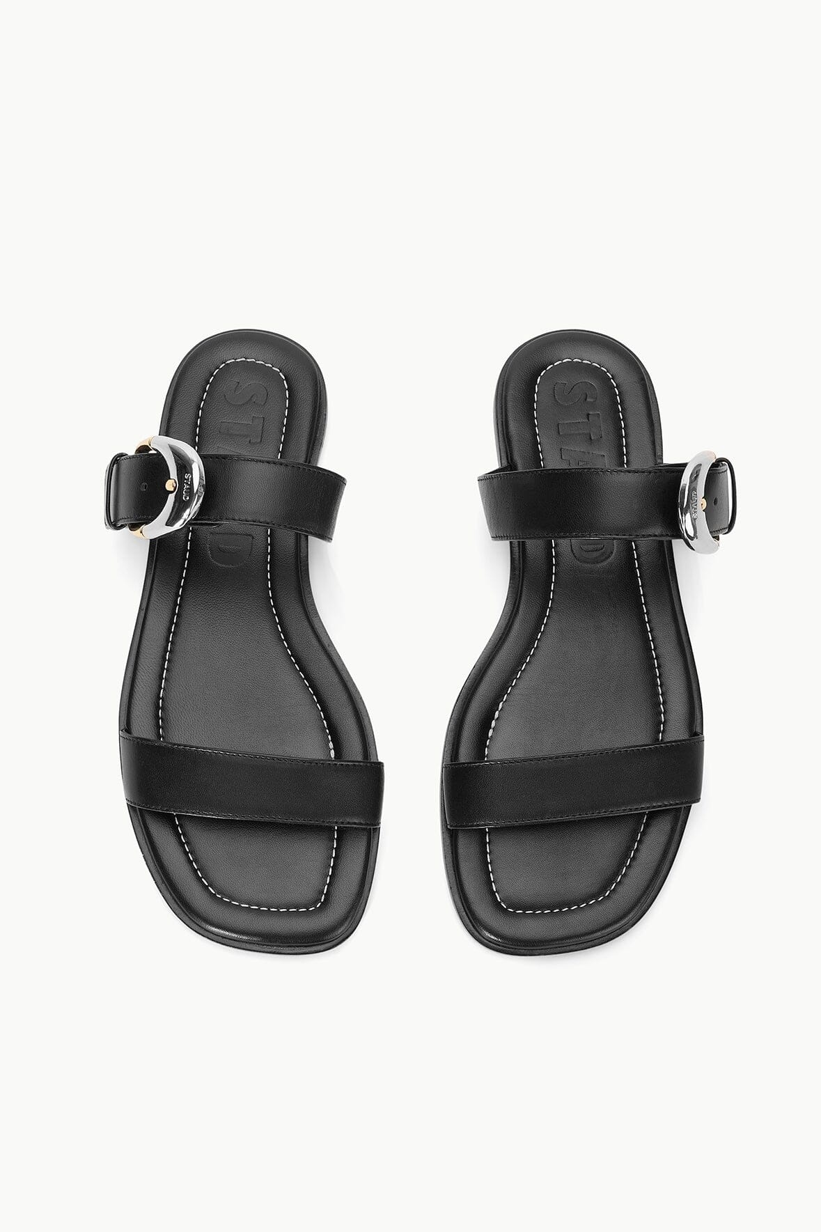 STAUD HARLOW FLAT SANDAL BLACK - 6