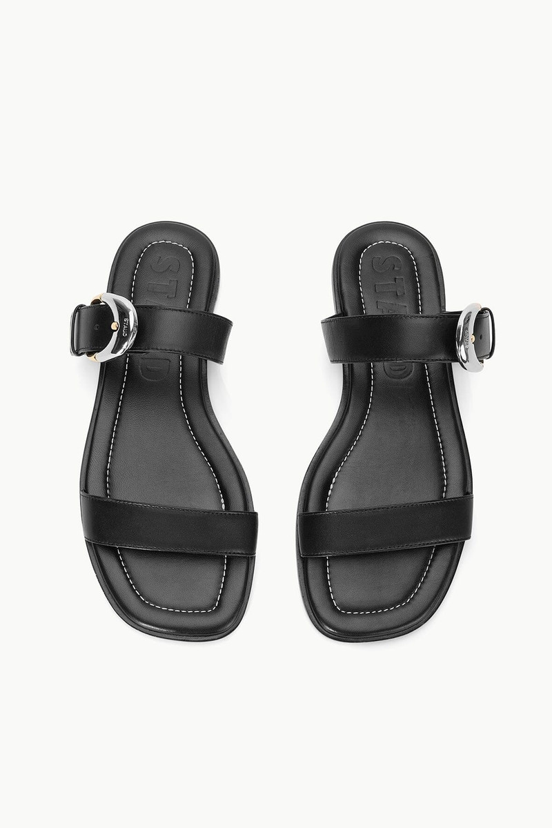 STAUD HARLOW FLAT SANDAL BLACK 6