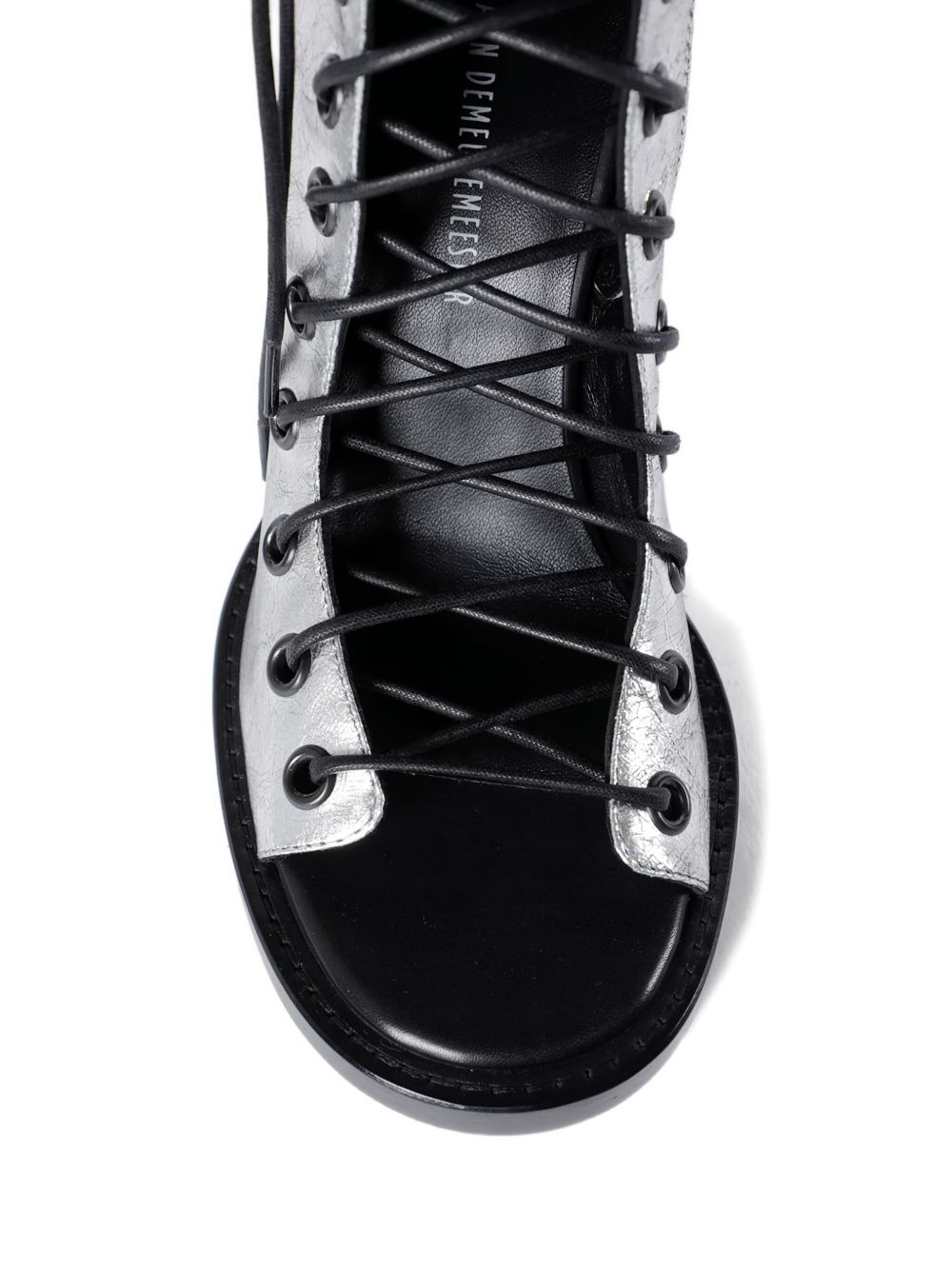 Hilla  laminated leather lace-up boots - 3