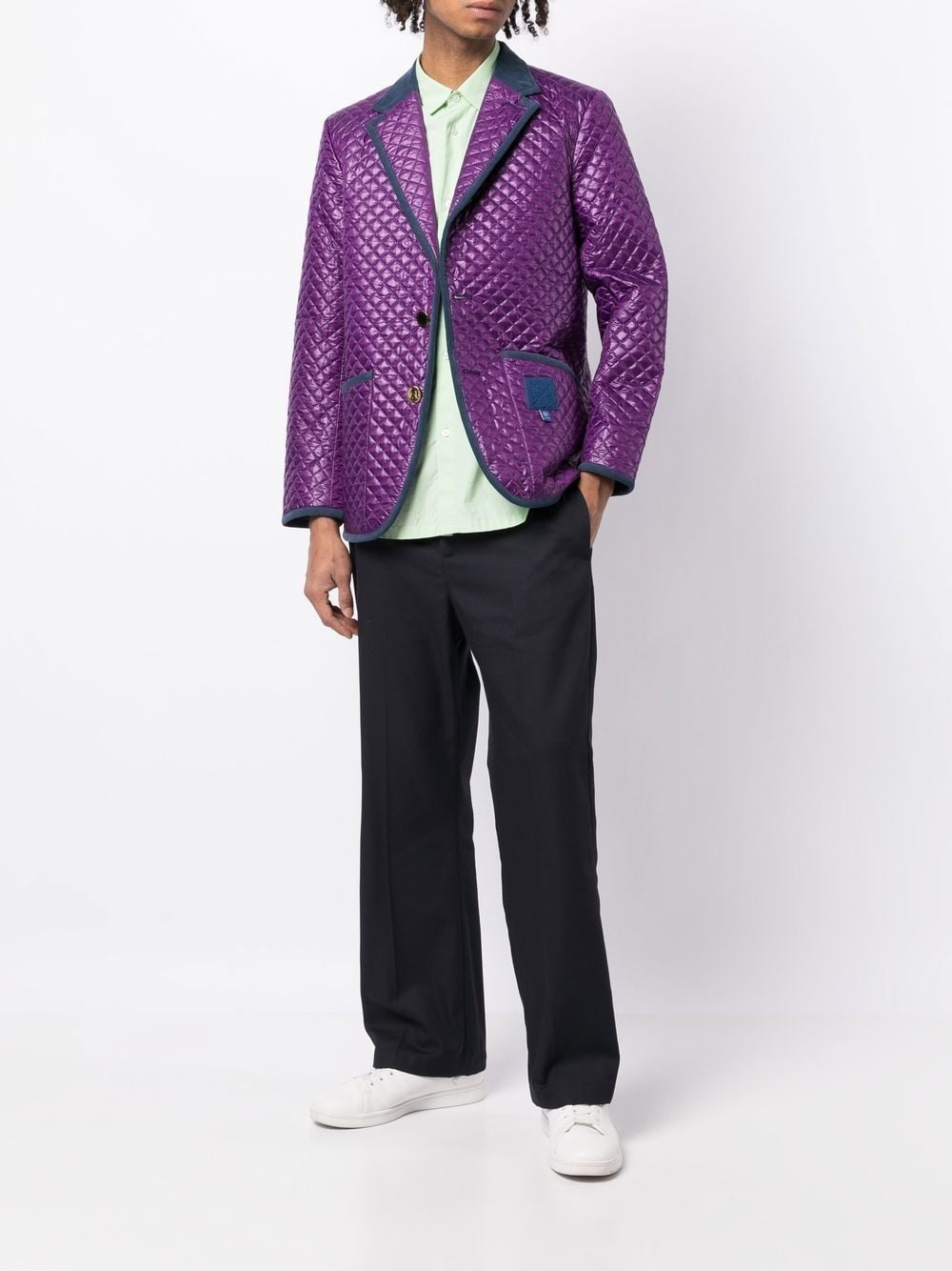 quilted single-breasted blazer - 2