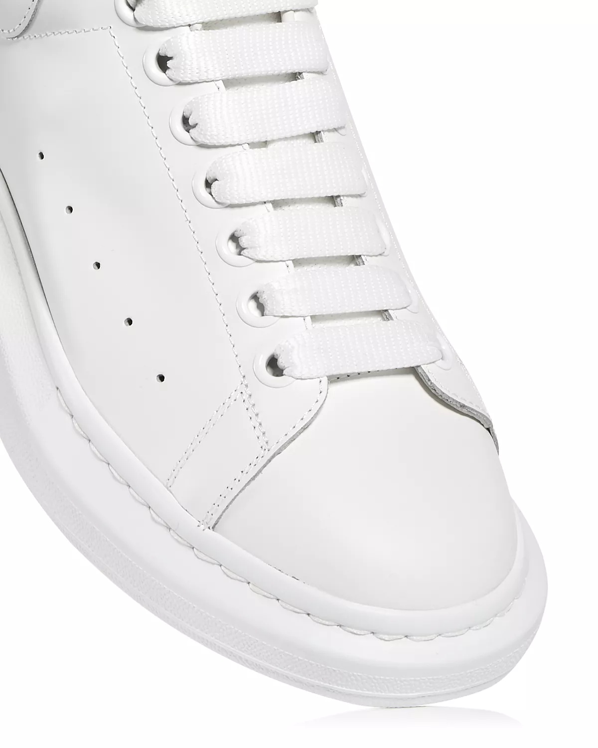 Men's Oversized Leather Heel Detail Sneakers - 6