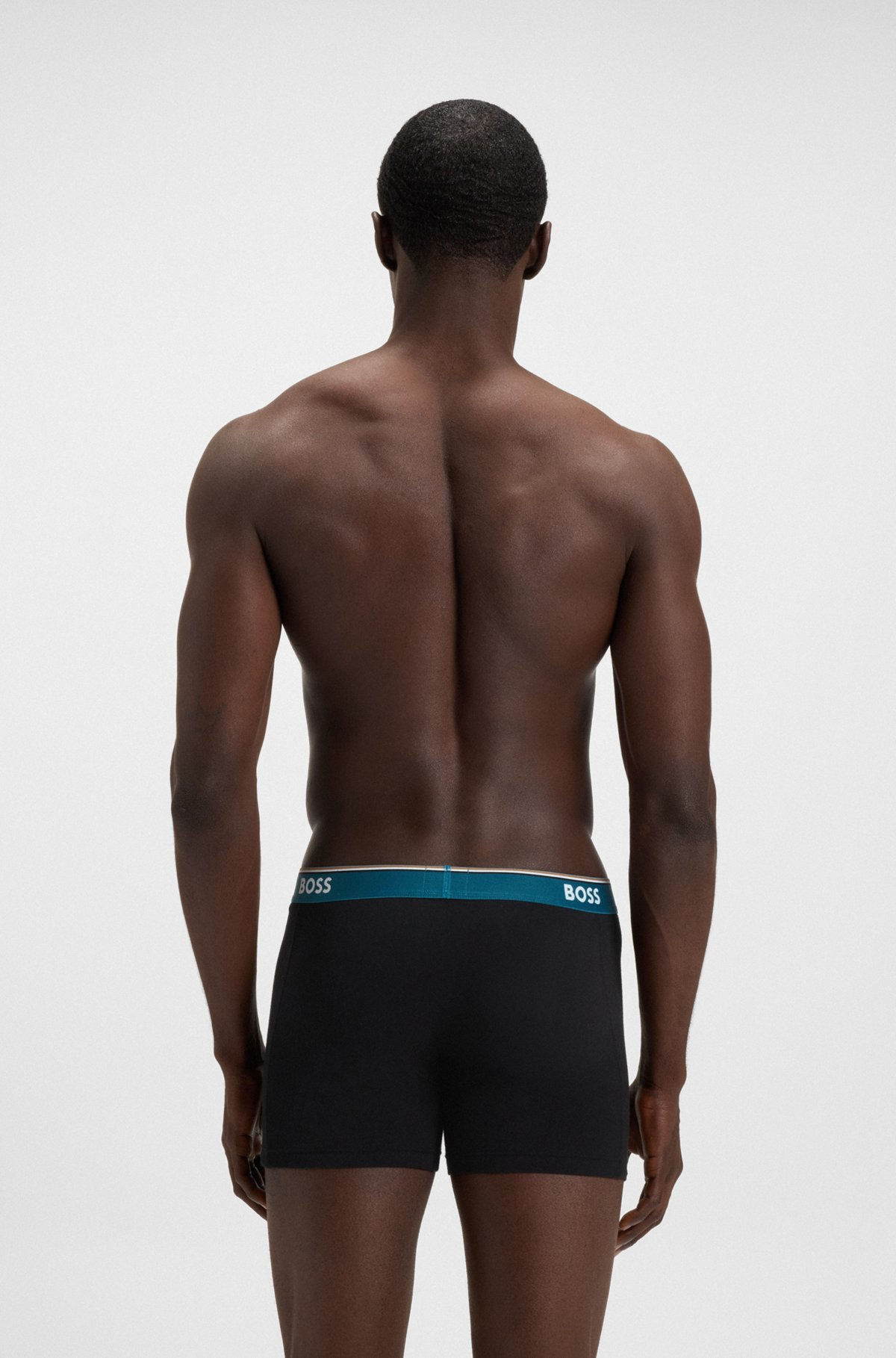 THREE-PACK OF STRETCH-COTTON BOXER BRIEFS WITH LOGOS - 3