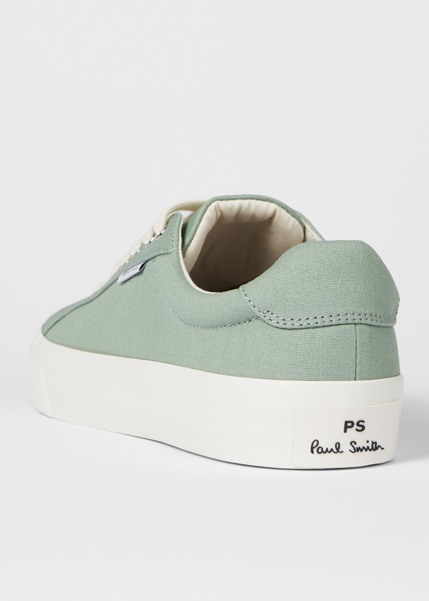 Pale Green Canvas 'Amos' Trainers - 5