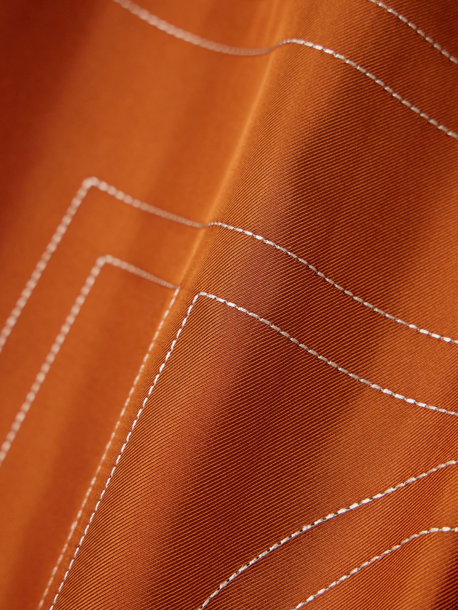 Embroidered silk-twill wide-leg pants Orange - 5