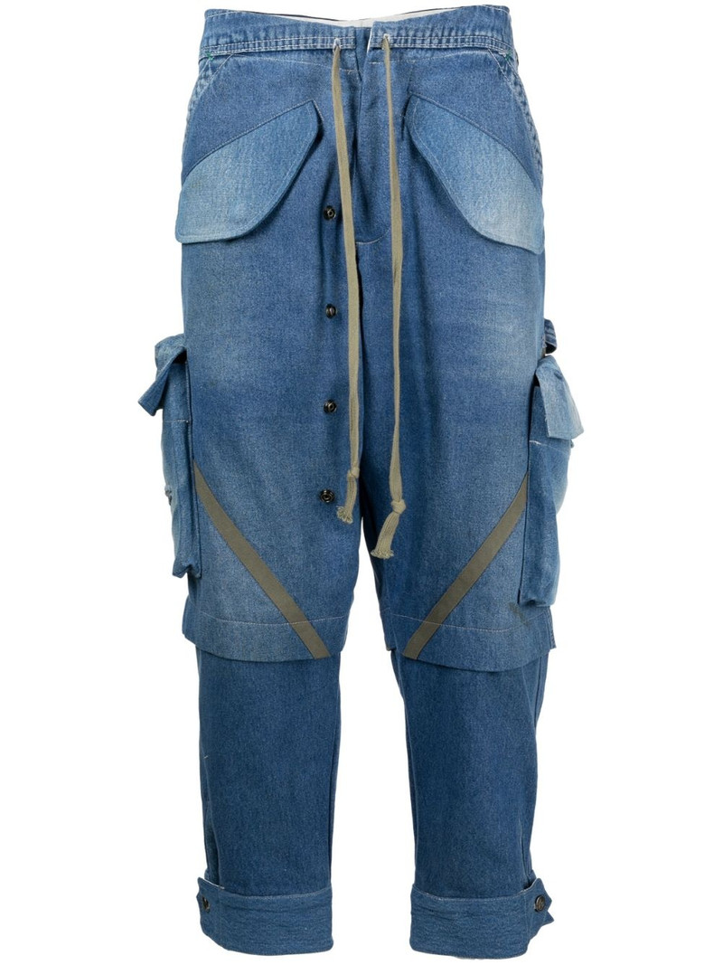 panelled washed jeans 1