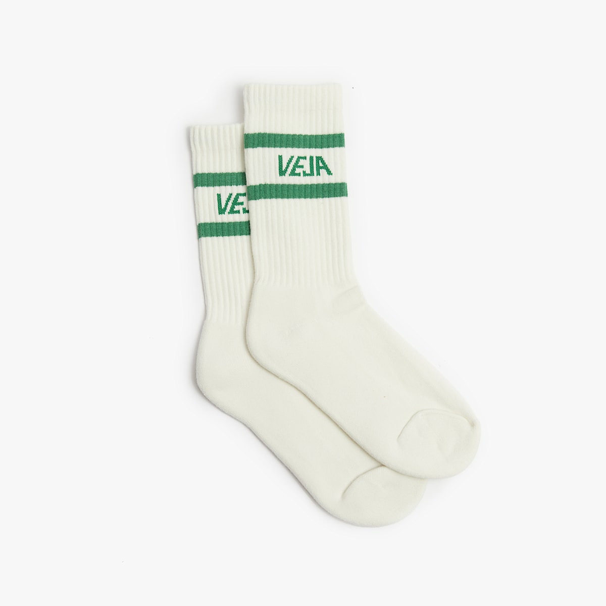 ICONIC SOCKS COTTON WHITE GREEN - 1
