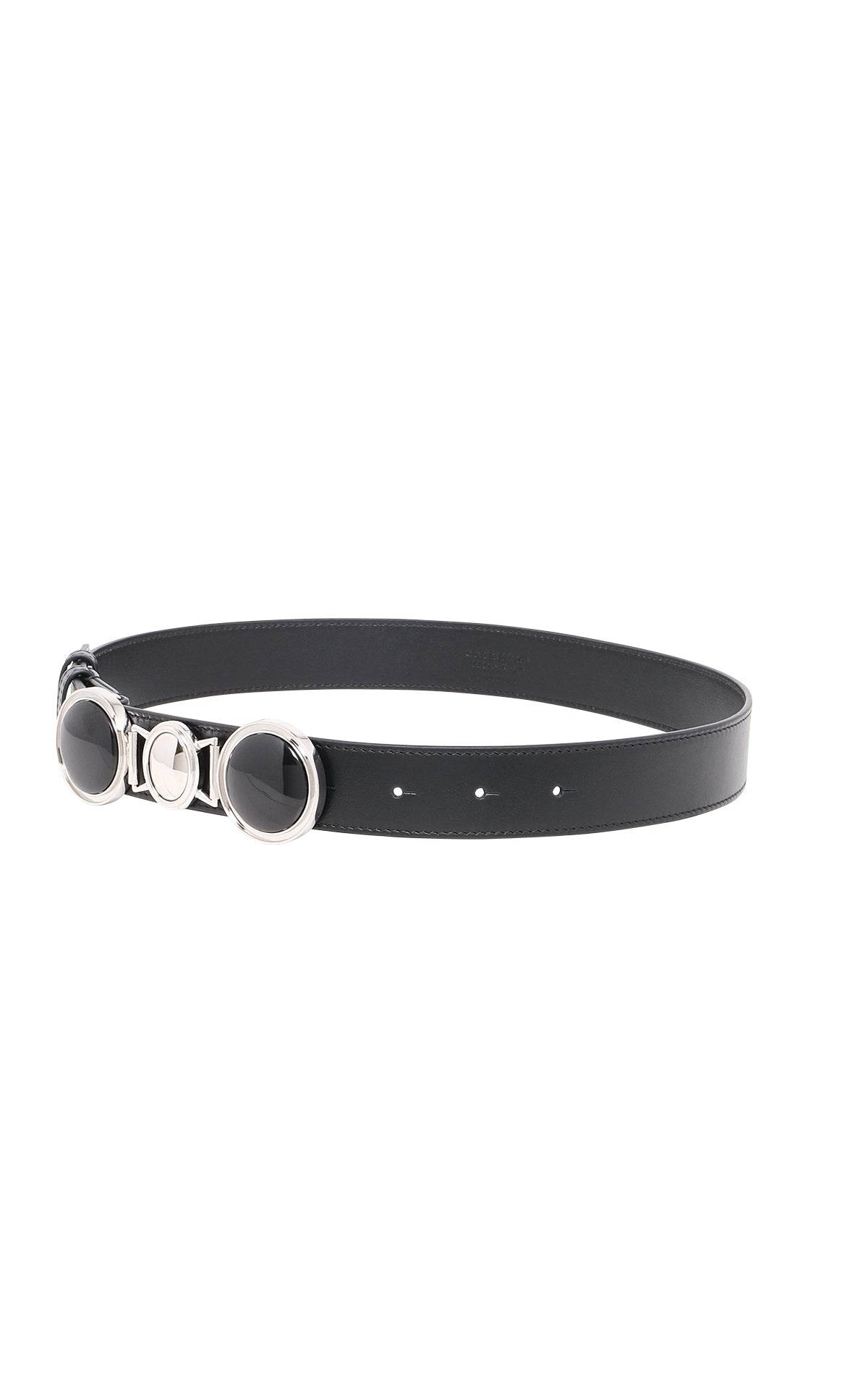 Grange Stone Belt in Black Leather - 2