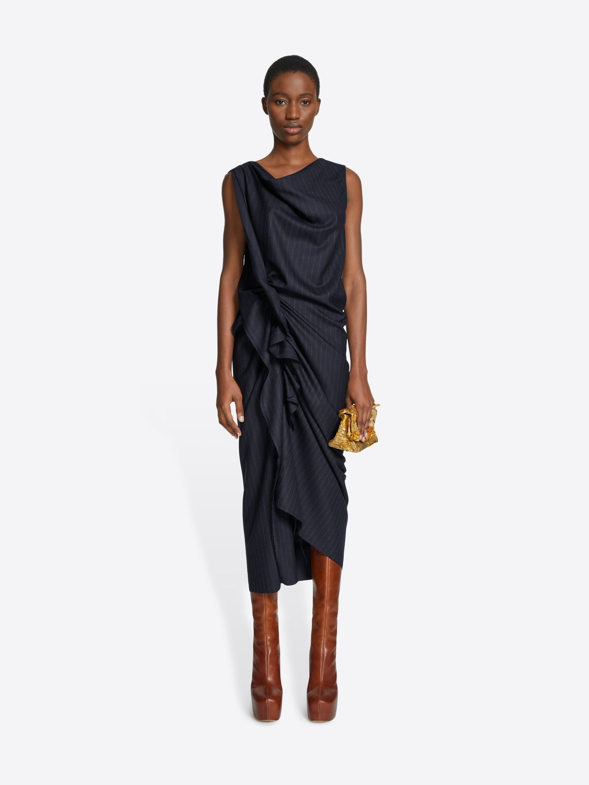 DRAPED WOOL DRESS - 2