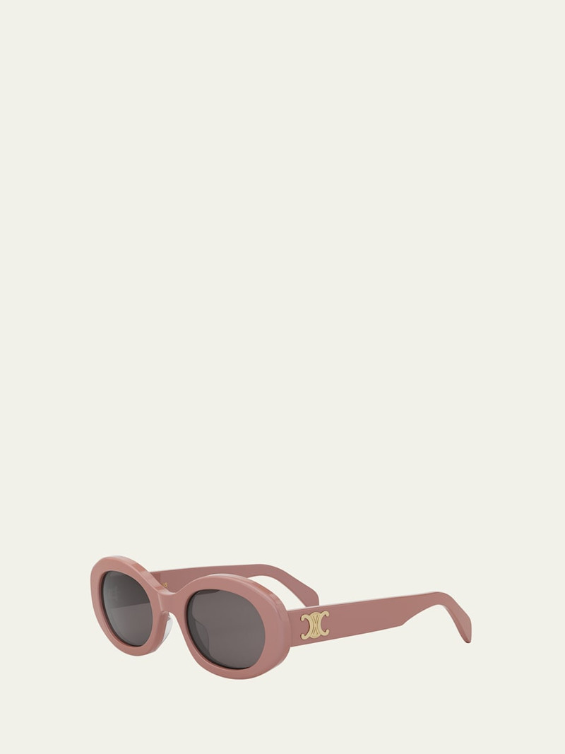 CELINE Triomphe Acetate Oval Sunglasses outlook