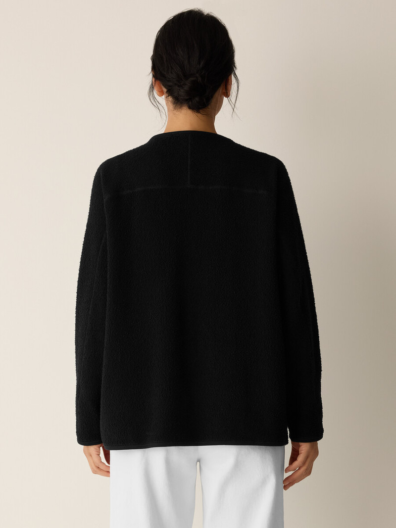 Organic Cotton Stretch Boucle V-Neck Jacket 4