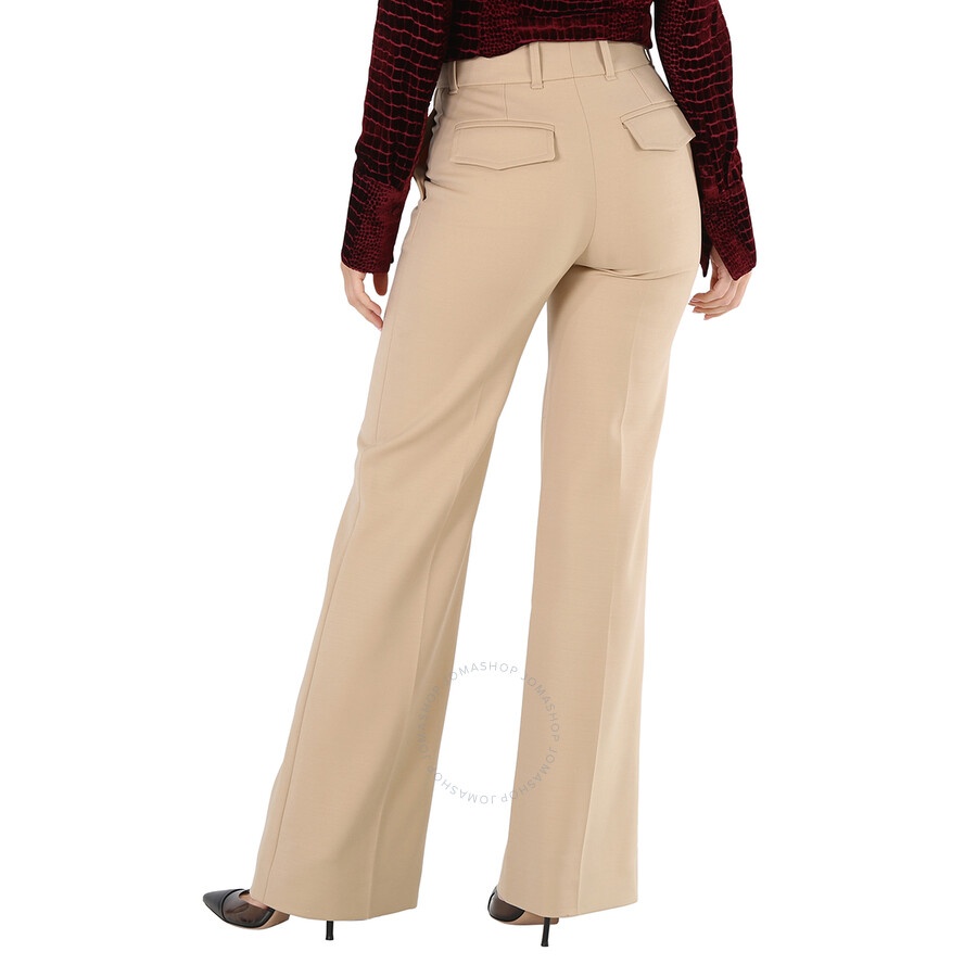 Chloe Ladies Barley Brown Flared Pants - 6