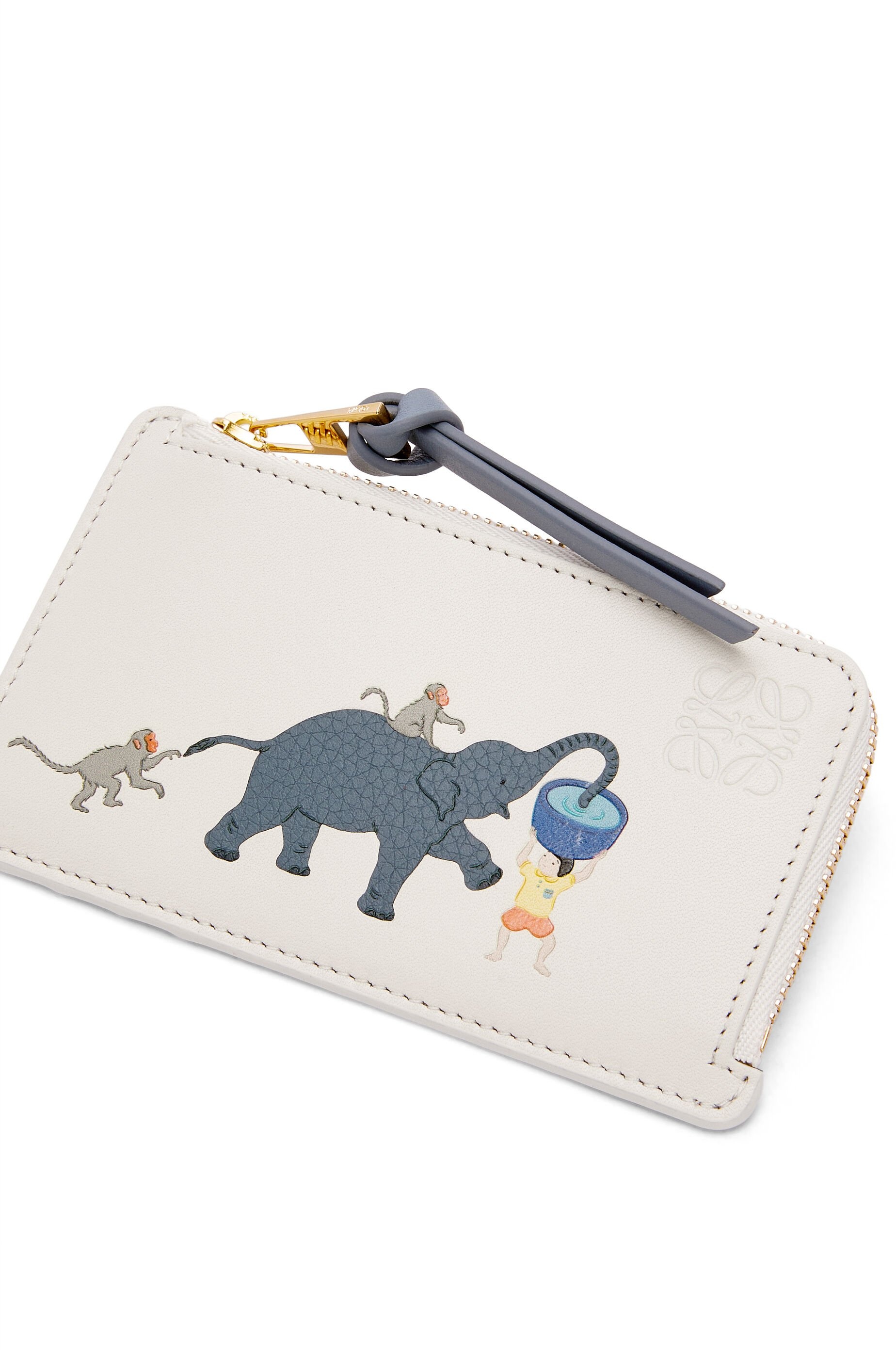 Elephant coin cardholder in satin calfskin - 4