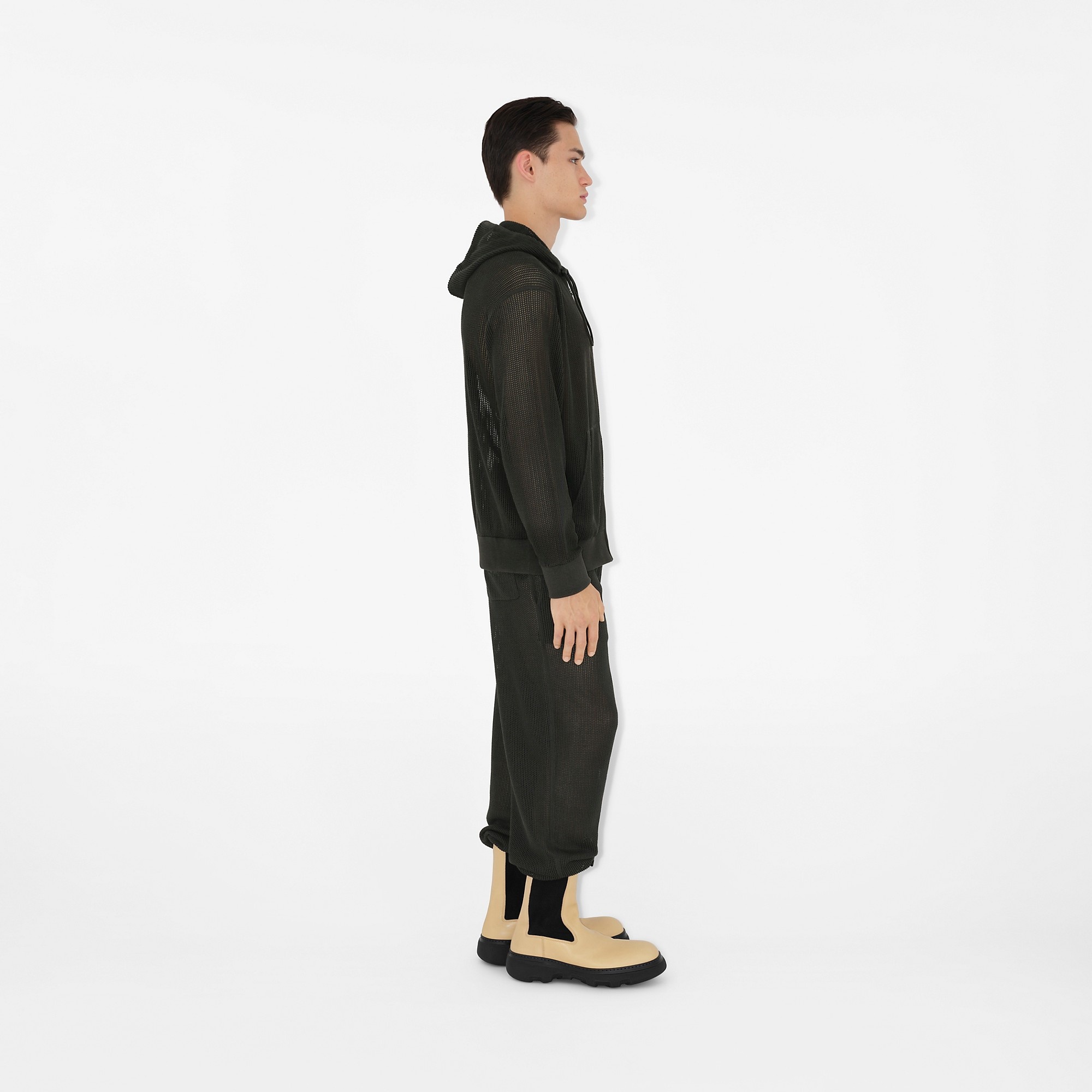 Silk Cotton Mesh Zip Hoodie - 3