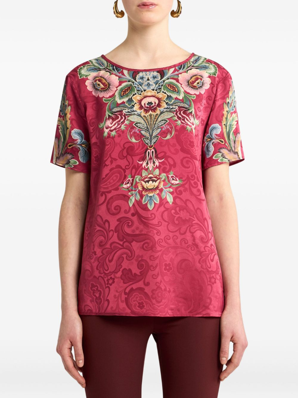floral-print T-shirt - 2