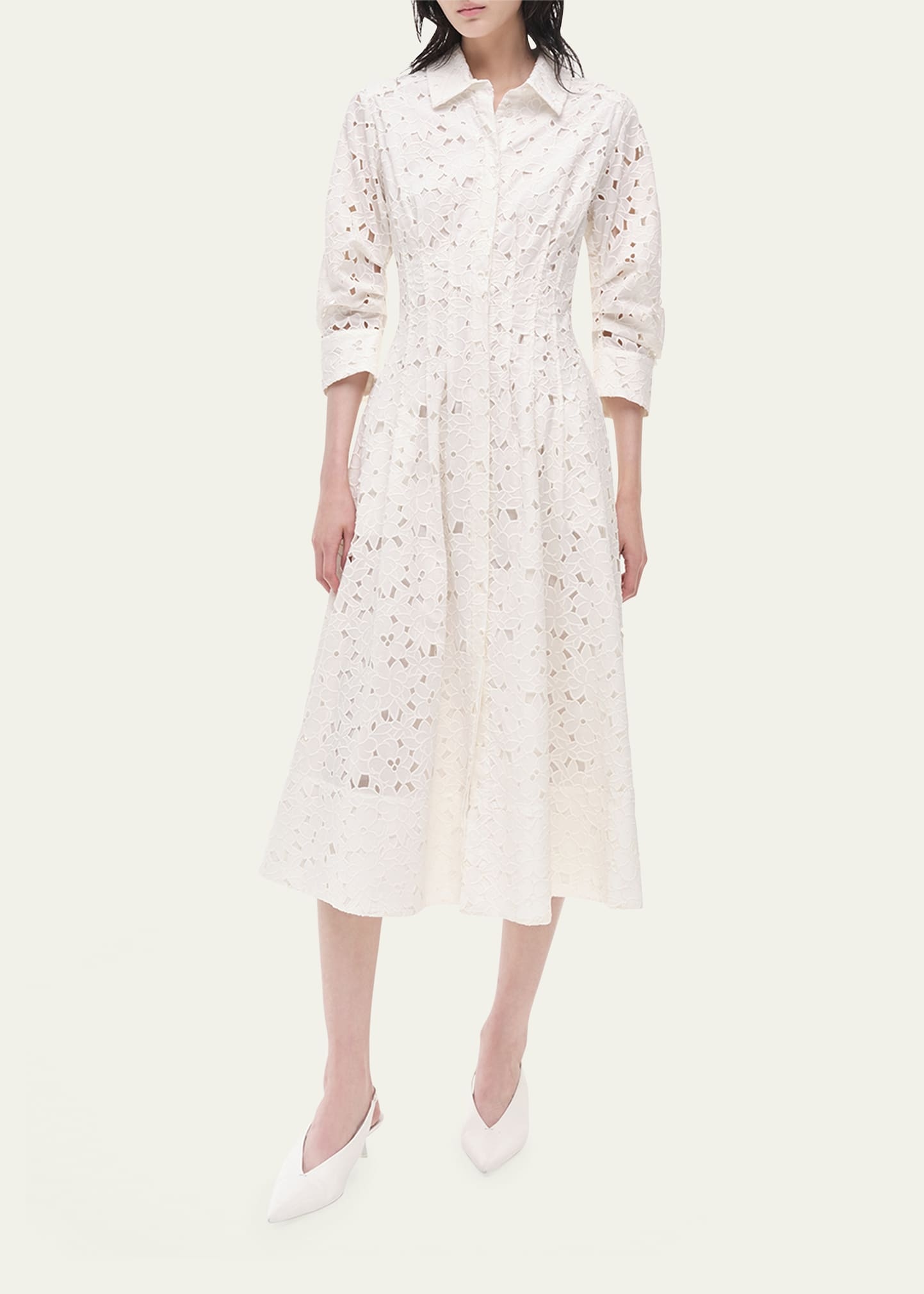 Jazz Embroidered Midi Shirtdress - 4