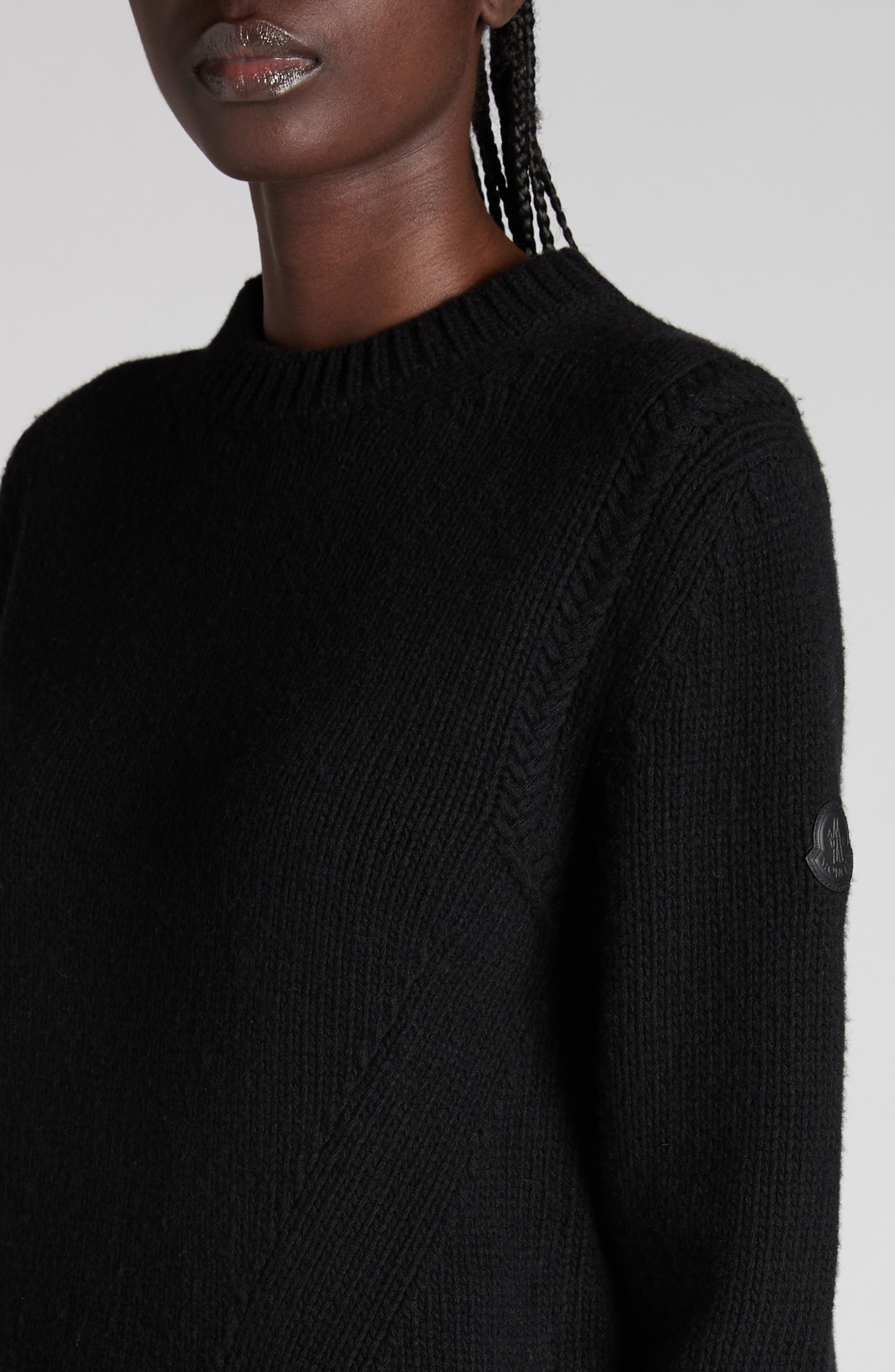 Moncler Virgin Wool & Cashmere Sweater in Deep Navy at Nordstrom - 5