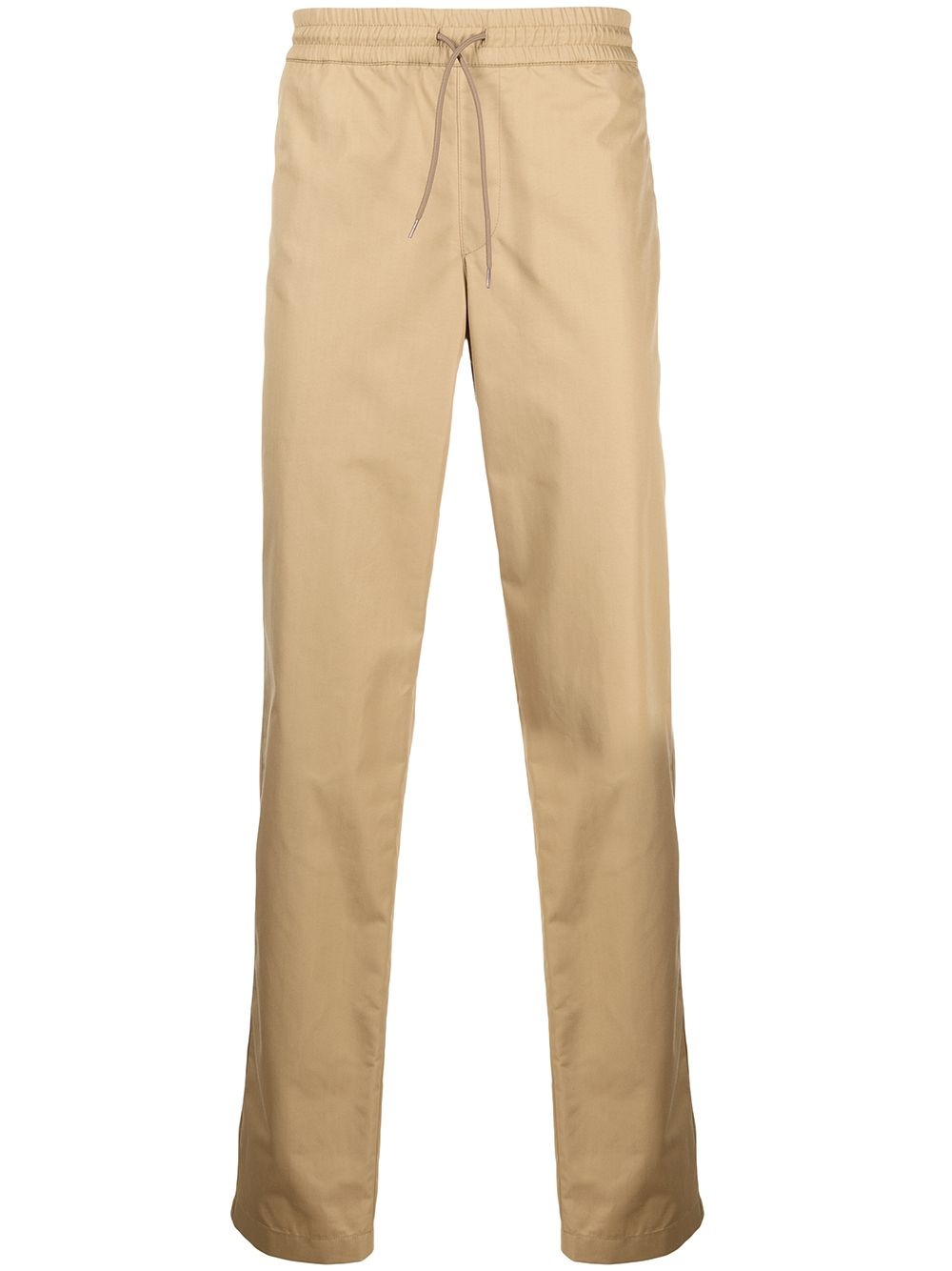 elasticated-waist cotton-blend trousers - 1