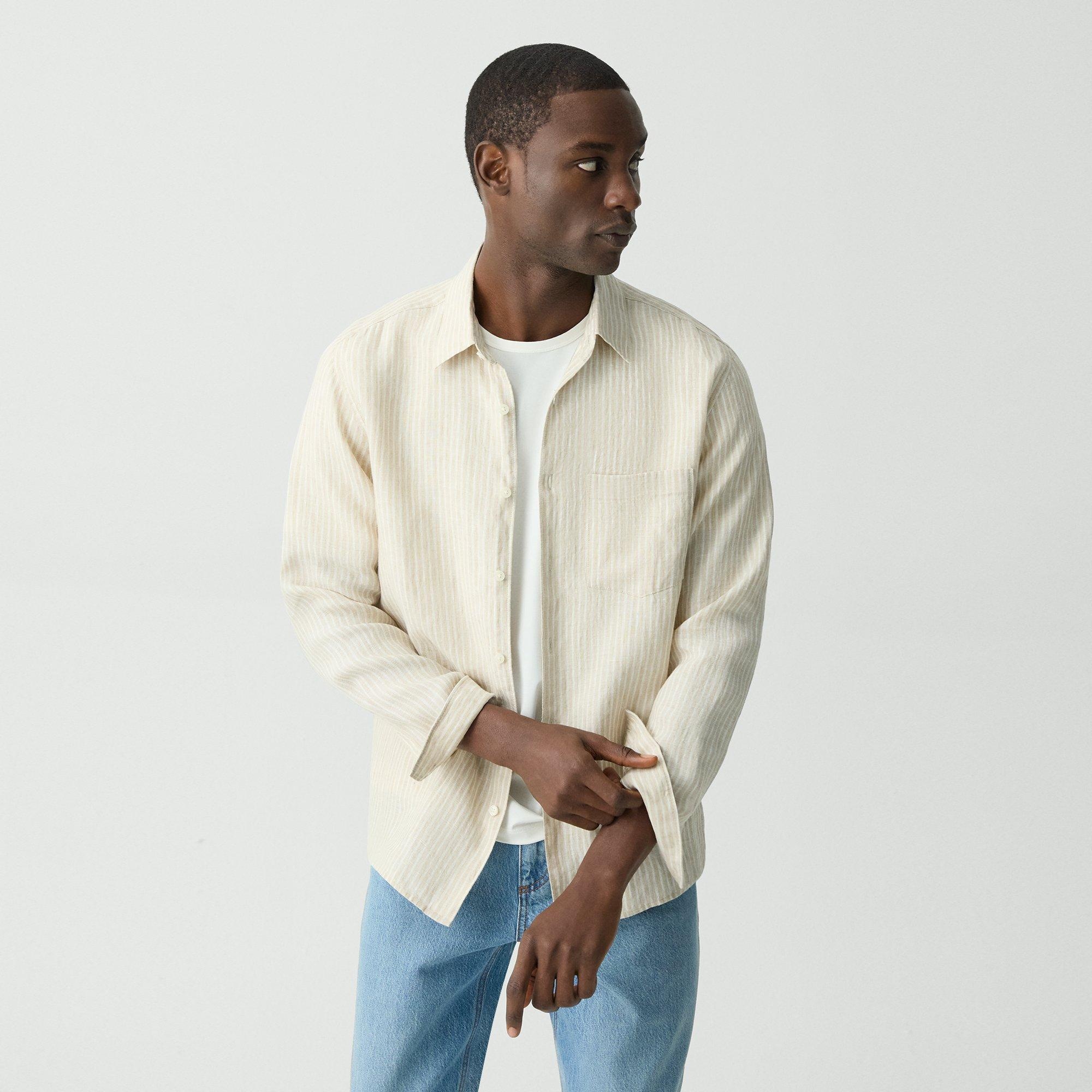 Irving Shirt in Striped Linen - 2