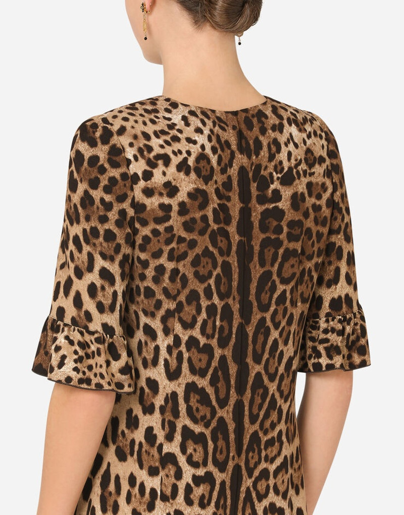 Short leopard-print cady dress 4