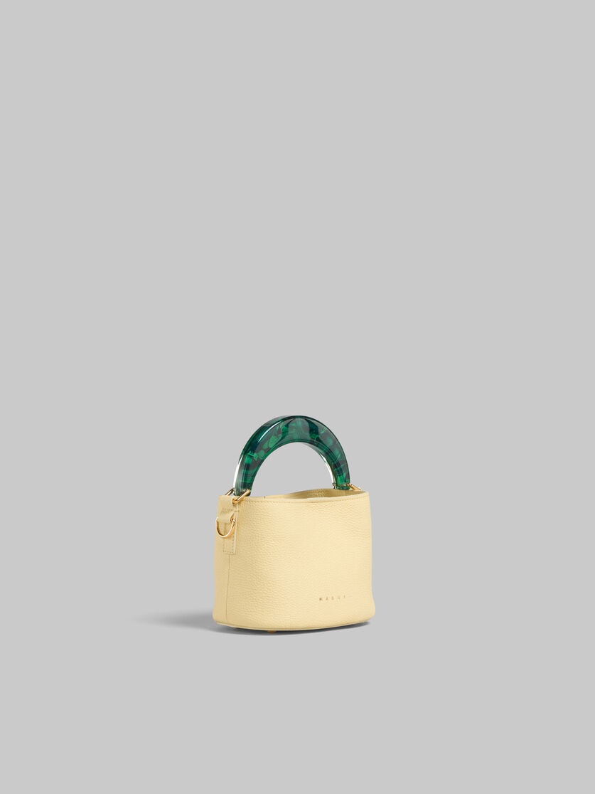 VENICE MINI BUCKET BAG IN LIGHT YELLOW LEATHER - 6