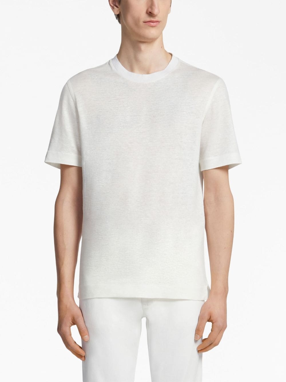 short-sleeve linen T-shirt - 3