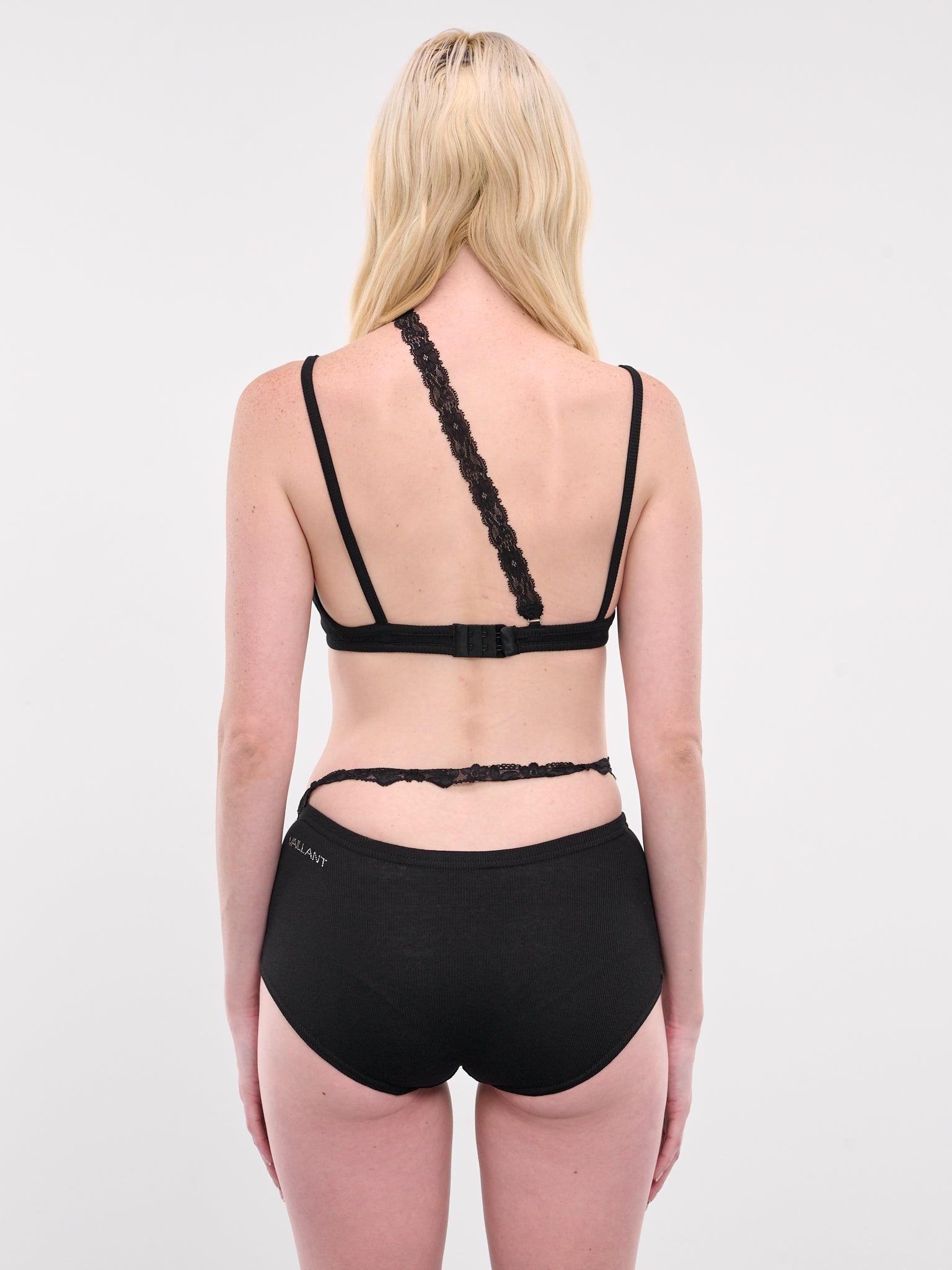 Asymmetric Lace Trim Bra - 3