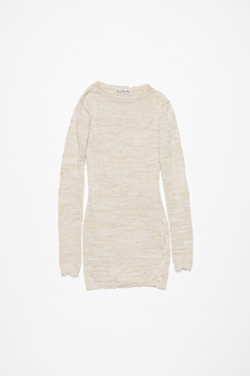 Crew neck knit top - Off white - 1