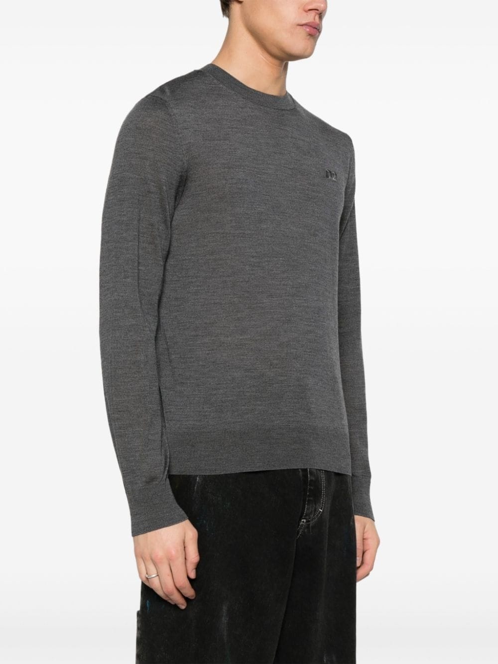 embroidered-logo ribbed jumper - 3