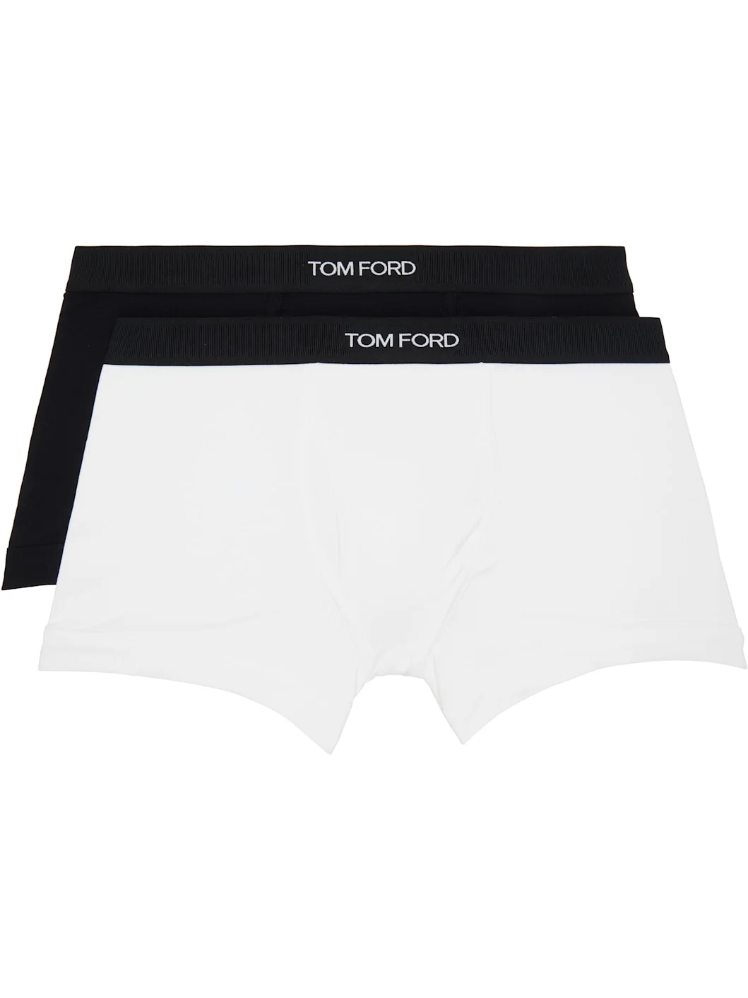 Two-Pack Black & White Cotton Boxer Briefs - 1