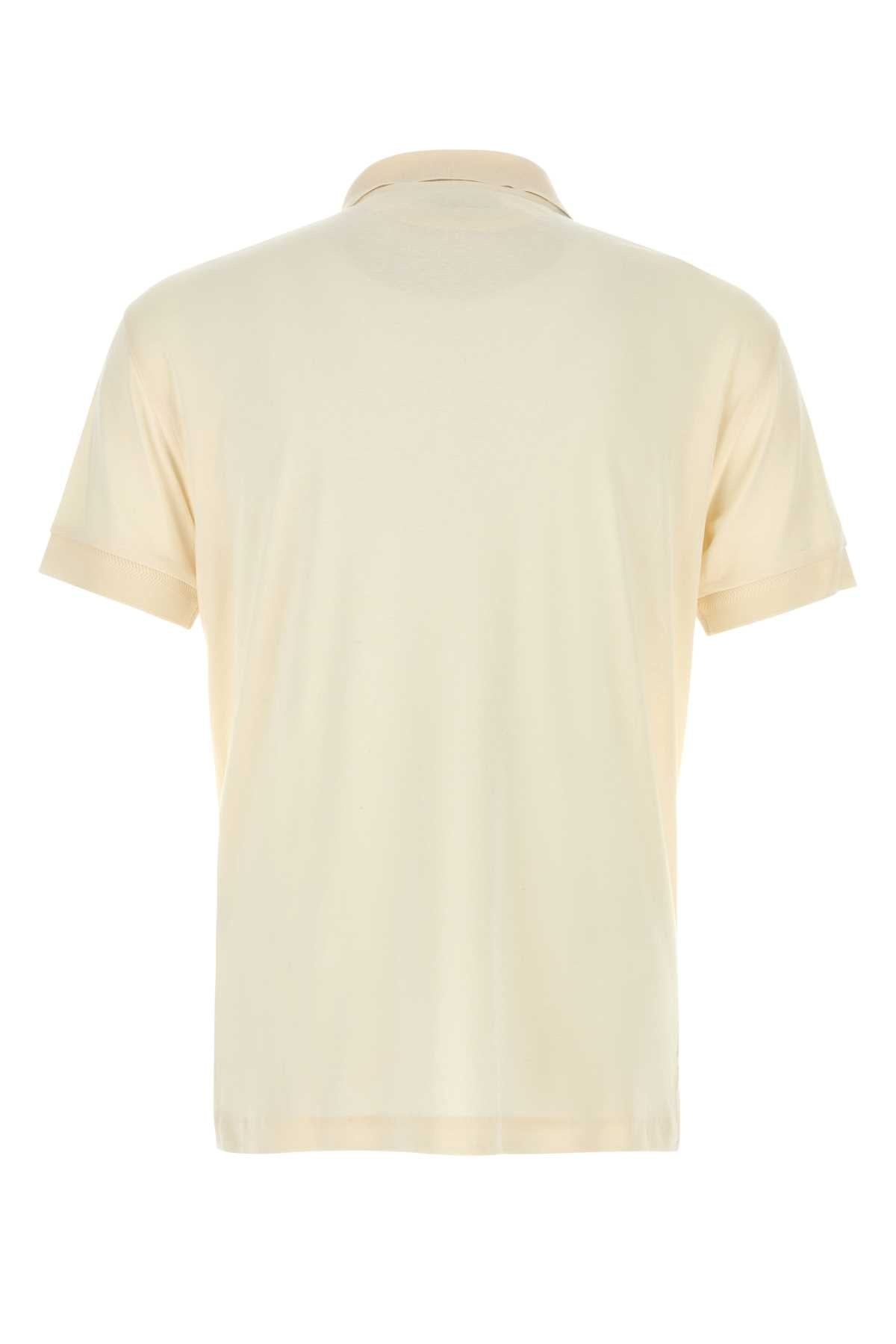 Tom Ford Men Ivory Cotton Blend Polo Shirt - 2